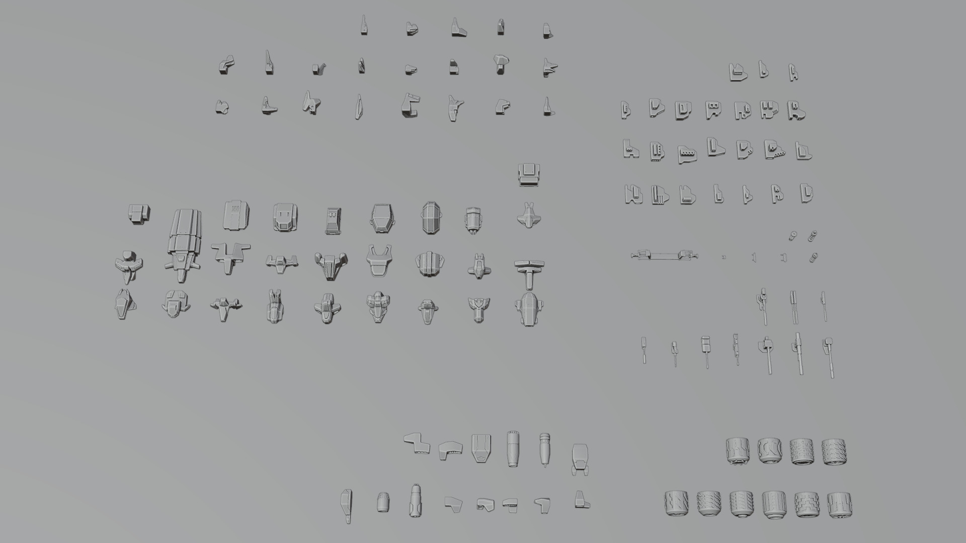 114 Mesh Sci Fi Vehicle Kitbash Set II 3D model_14