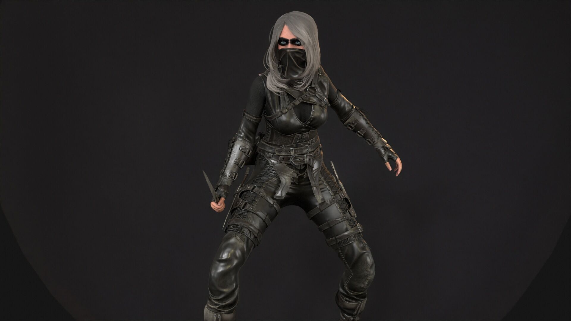 ThiefGirl Low-poly 3D model_9