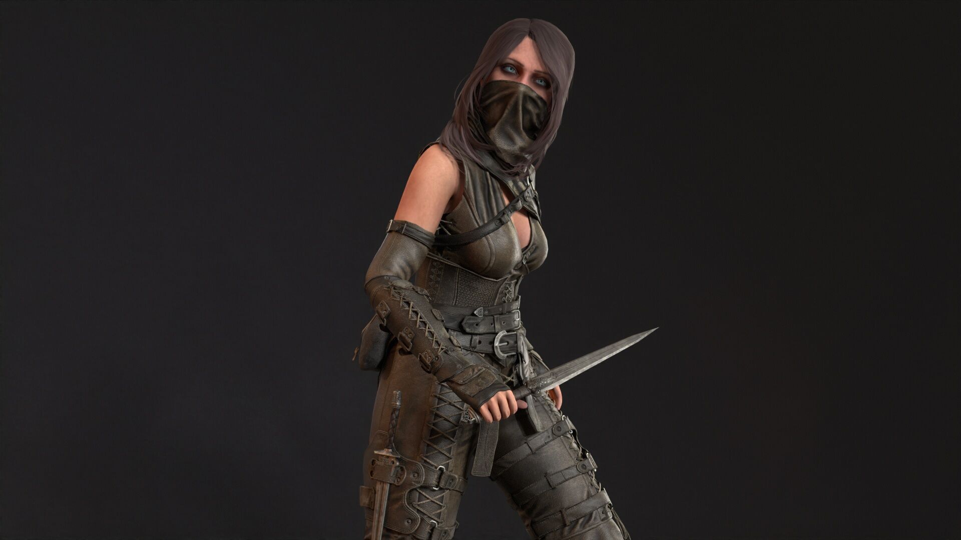 ThiefGirl Low-poly 3D model_39