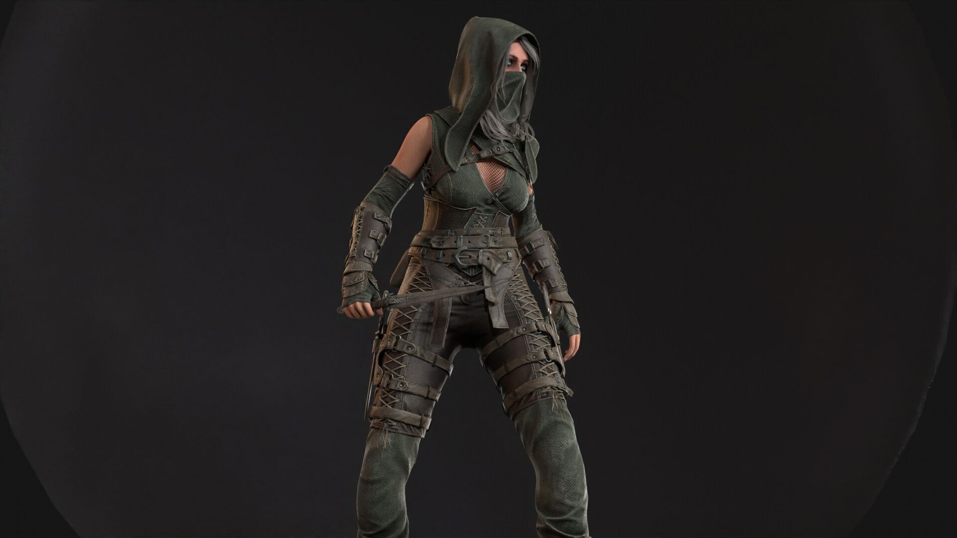 ThiefGirl Low-poly 3D model_12