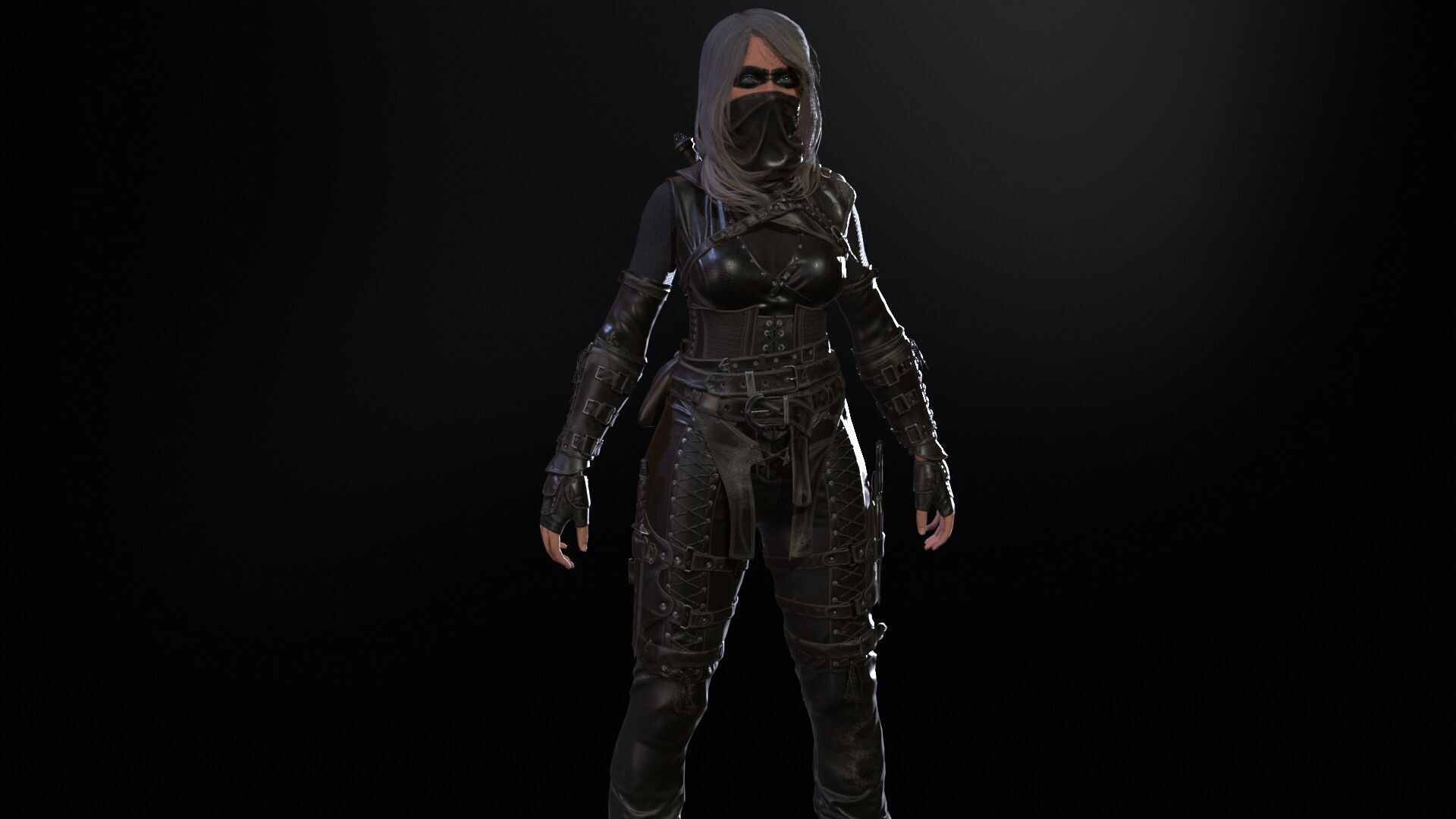 ThiefGirl Low-poly 3D model_26