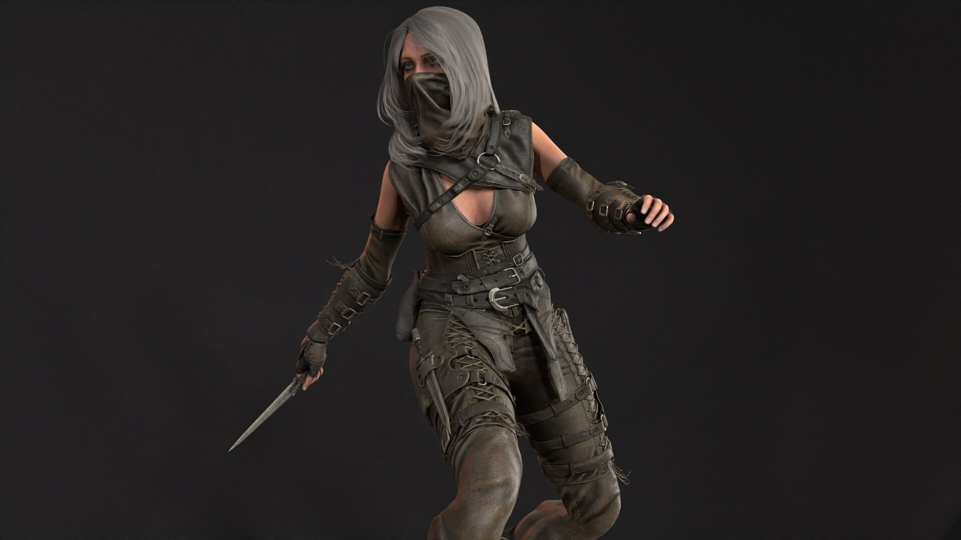 ThiefGirl Low-poly 3D model_37