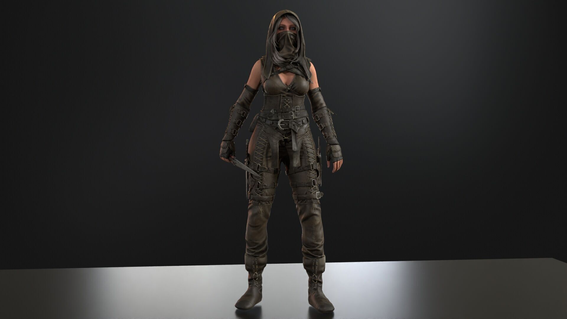 ThiefGirl Low-poly 3D model_6