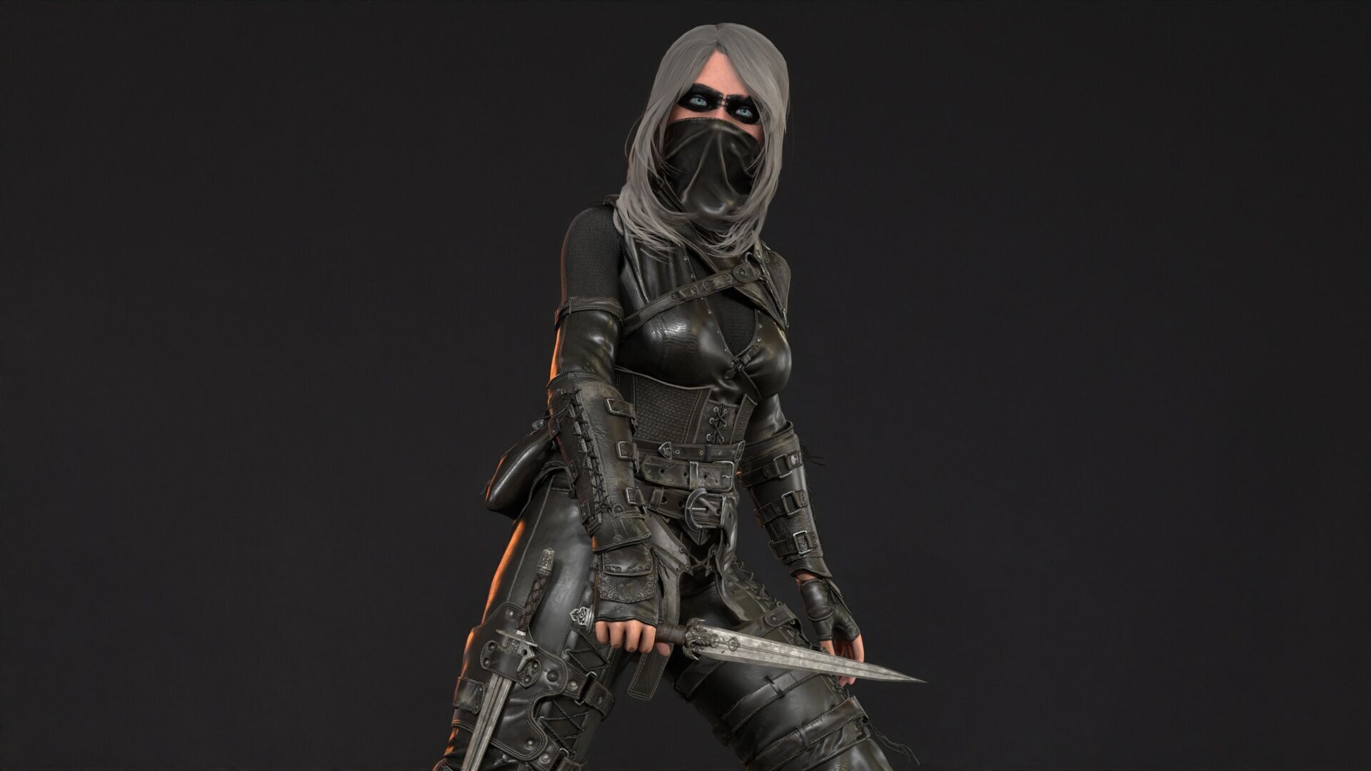 ThiefGirl Low-poly 3D model_7