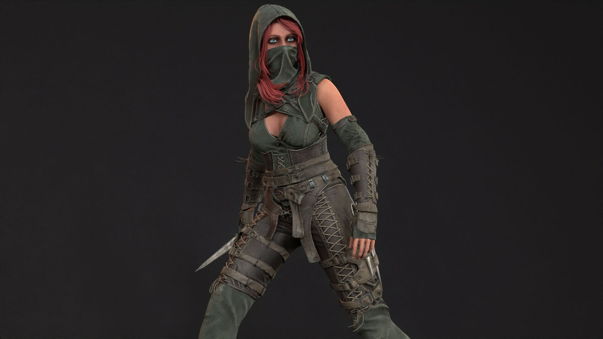 ThiefGirl Low-poly 3D model_16