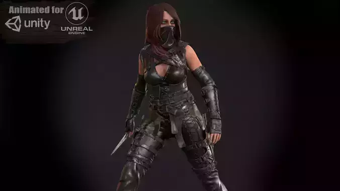 ThiefGirl Low-poly 3D model