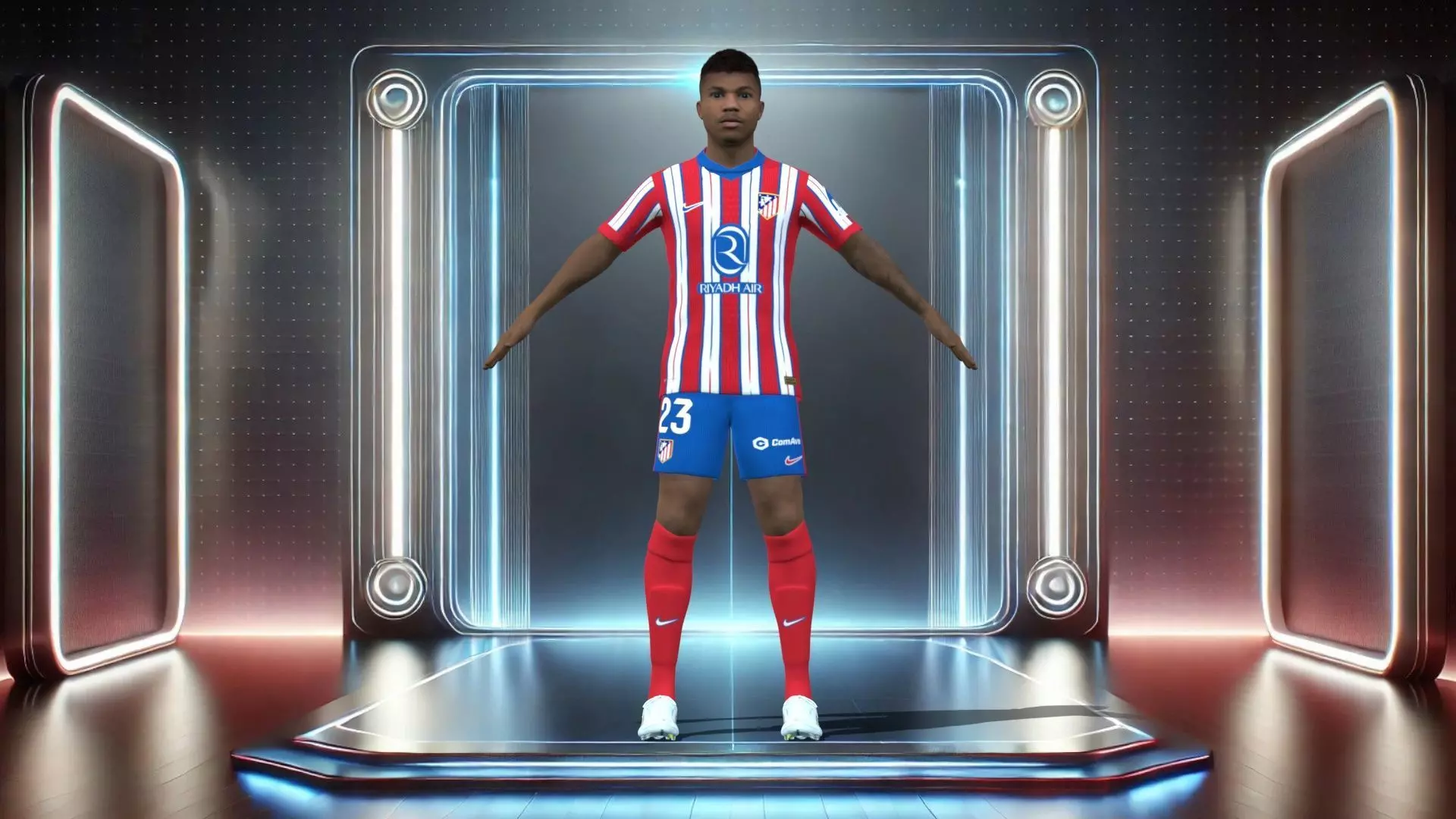 3D Rigged Reinildo Mandava Atletico Madrid 2025 Low-poly 3D model