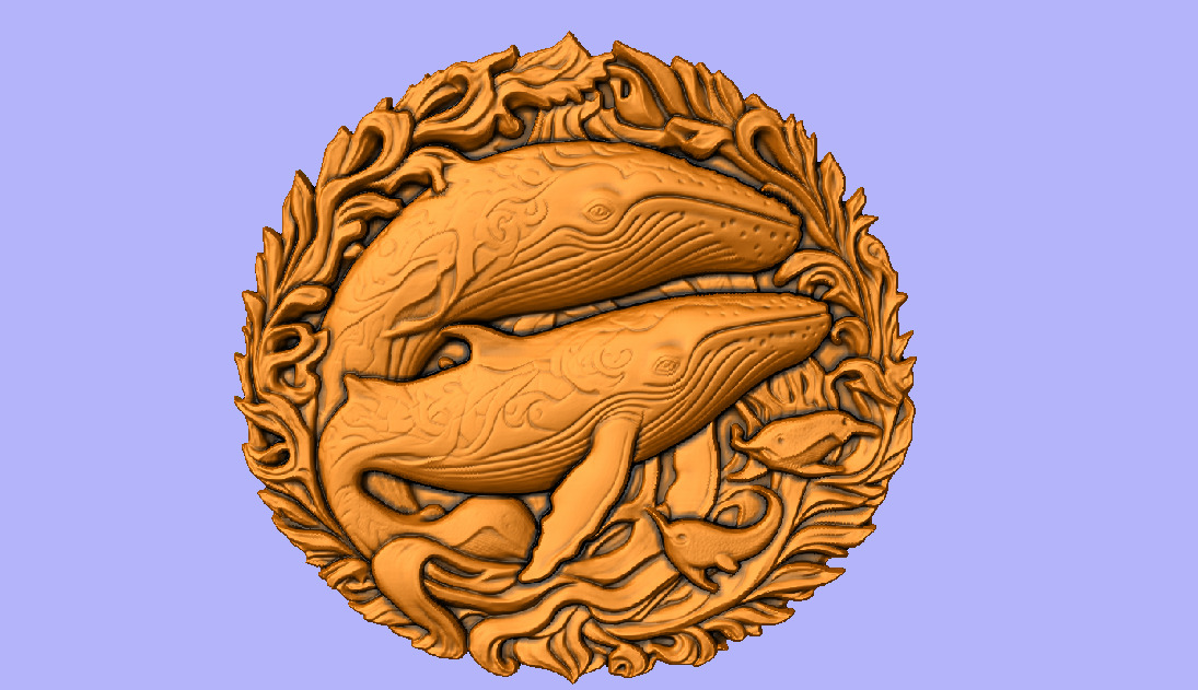 PINGENTE BALEIAS 3D model_1