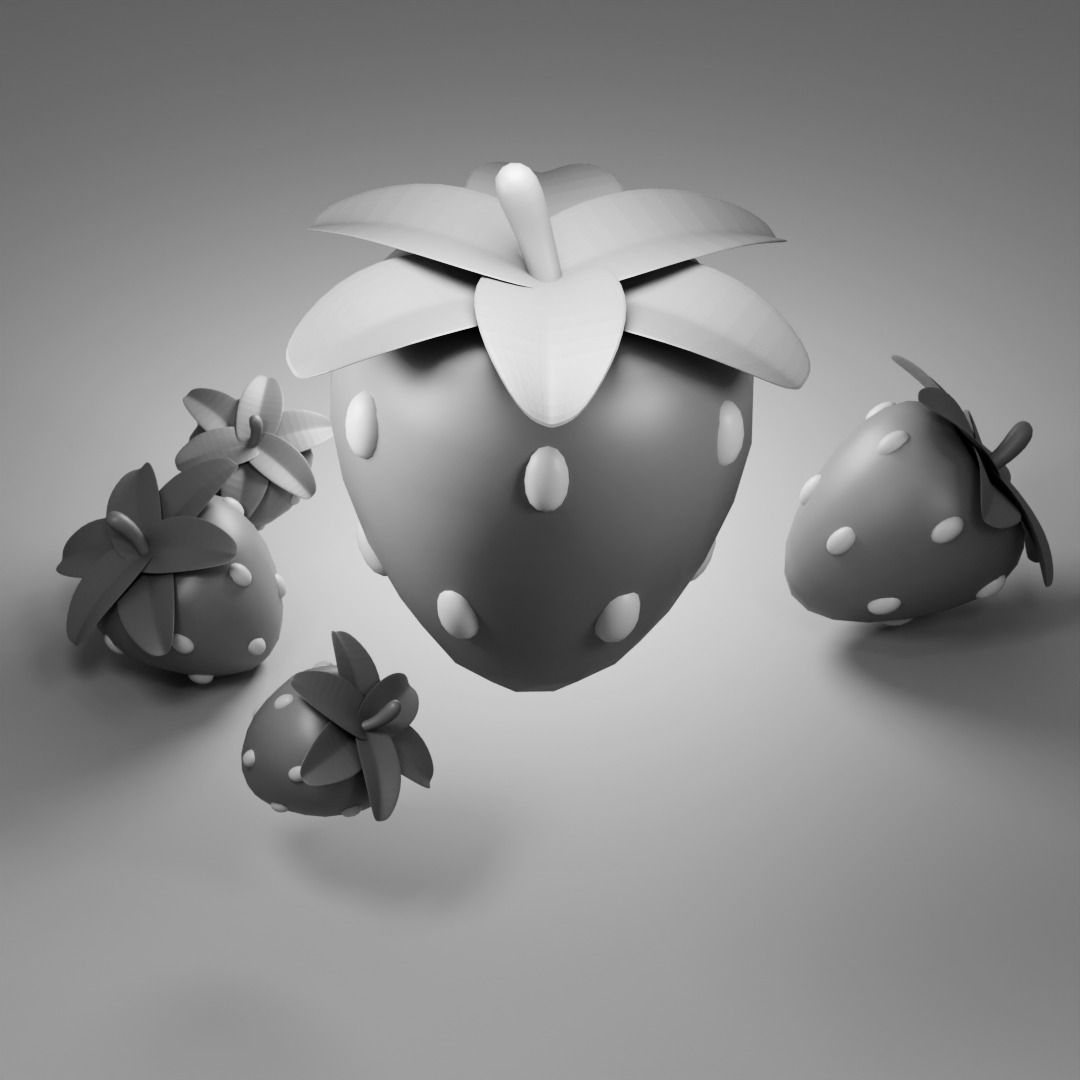 Stylized Strawberry 3D model 3D model_11