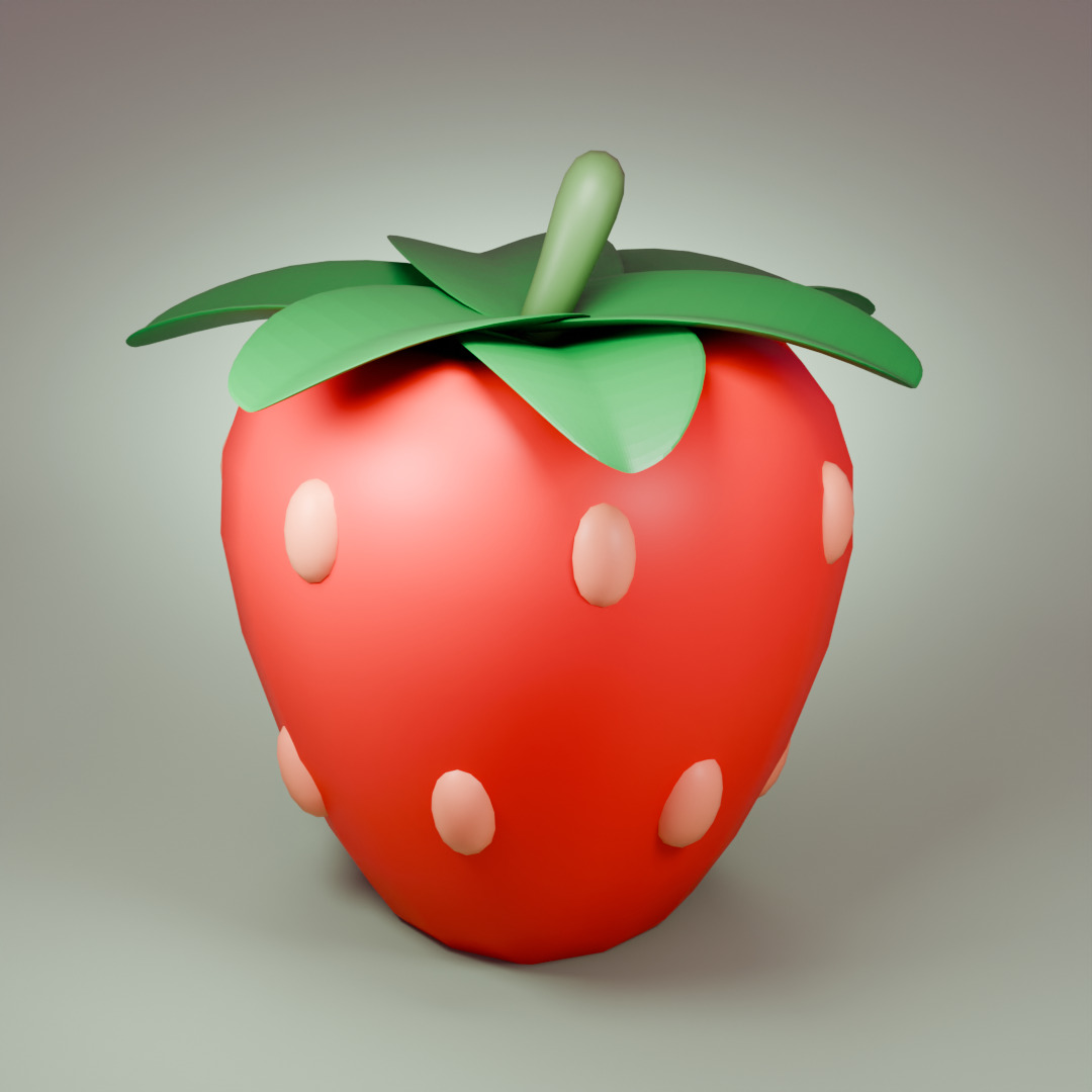 Stylized Strawberry 3D model 3D model_6