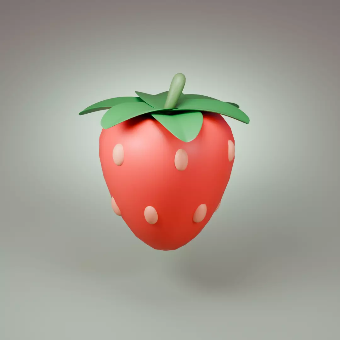 Stylized Strawberry 3D model 3D model_0