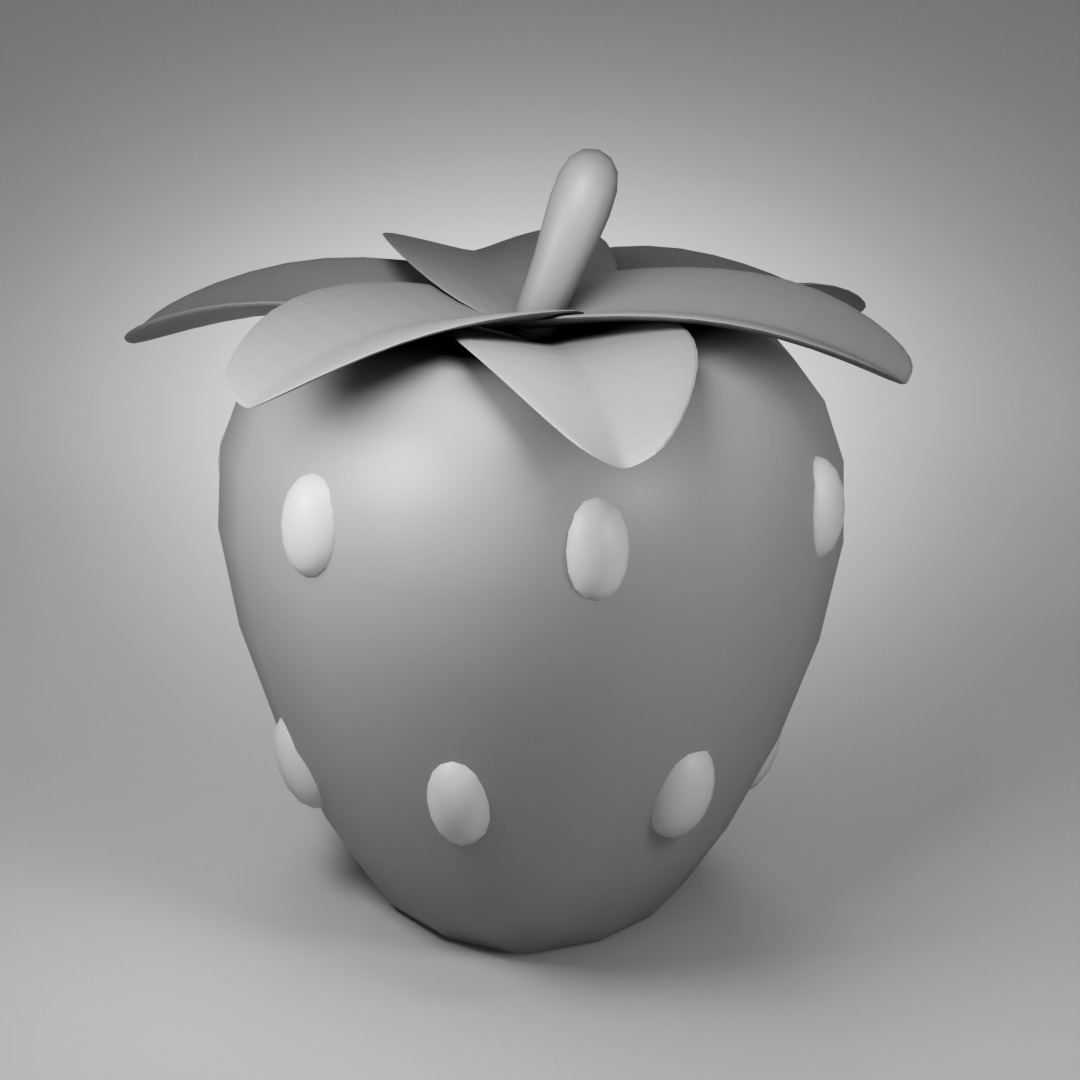 Stylized Strawberry 3D model 3D model_8