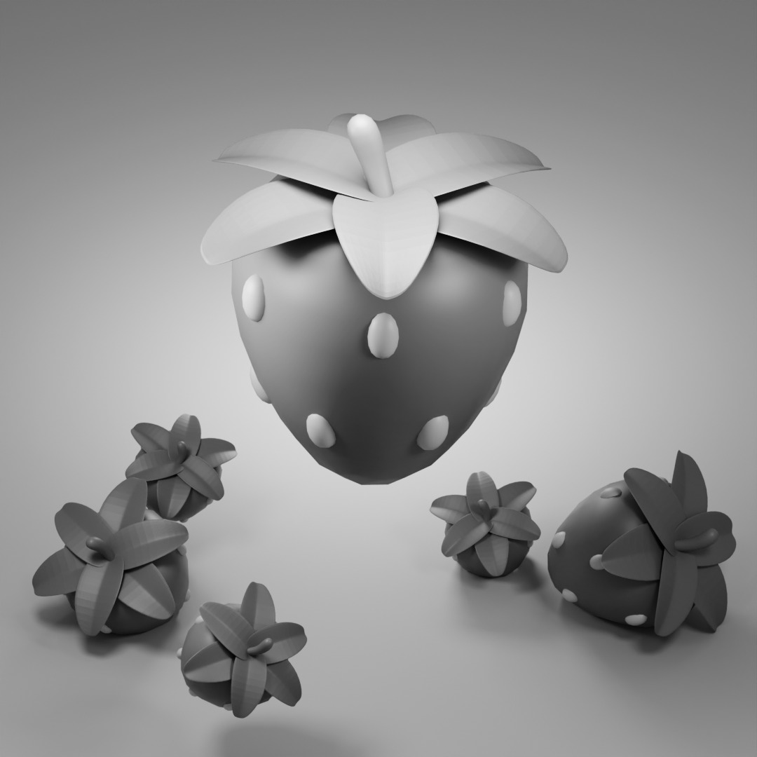 Stylized Strawberry 3D model 3D model_9