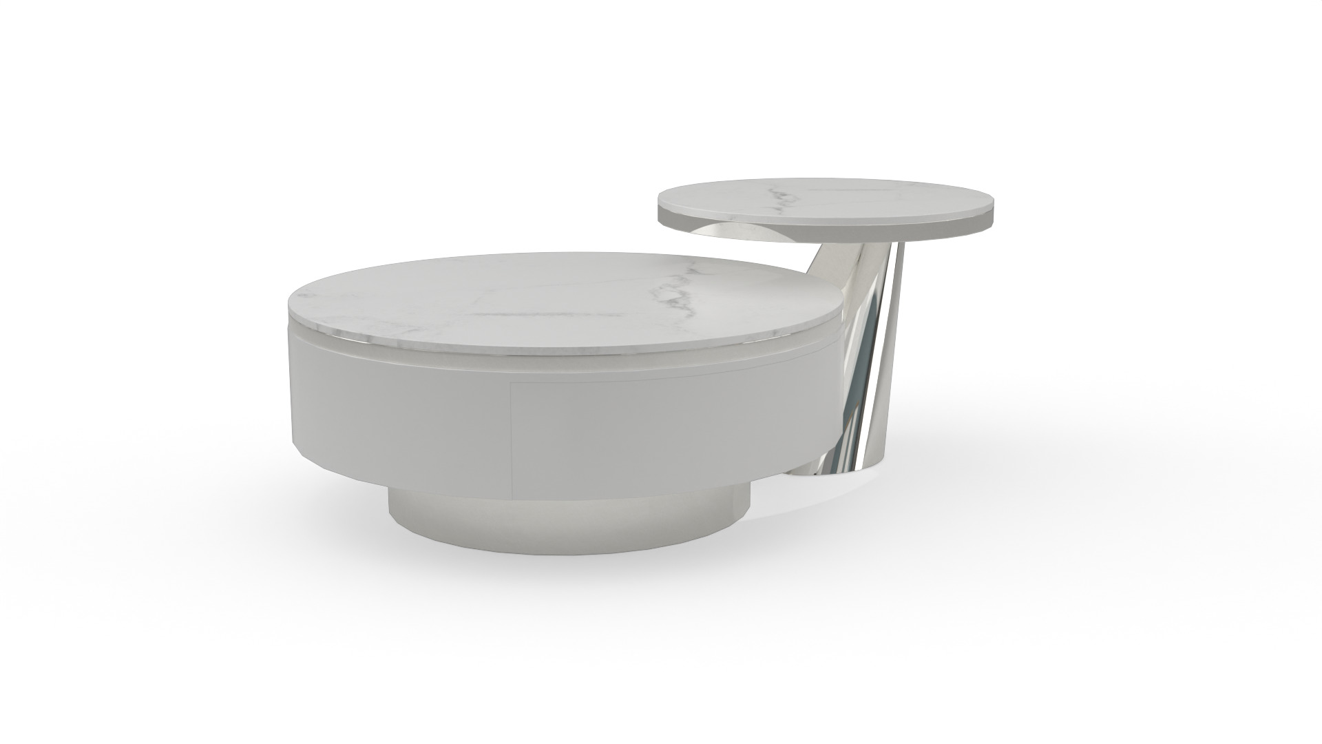 Modern Marble Coffee Table Low-poly 3D model_4