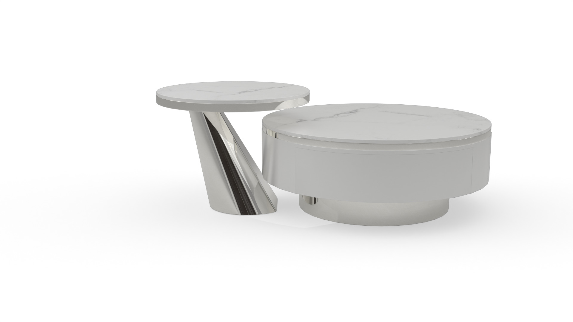 Modern Marble Coffee Table Low-poly 3D model_7