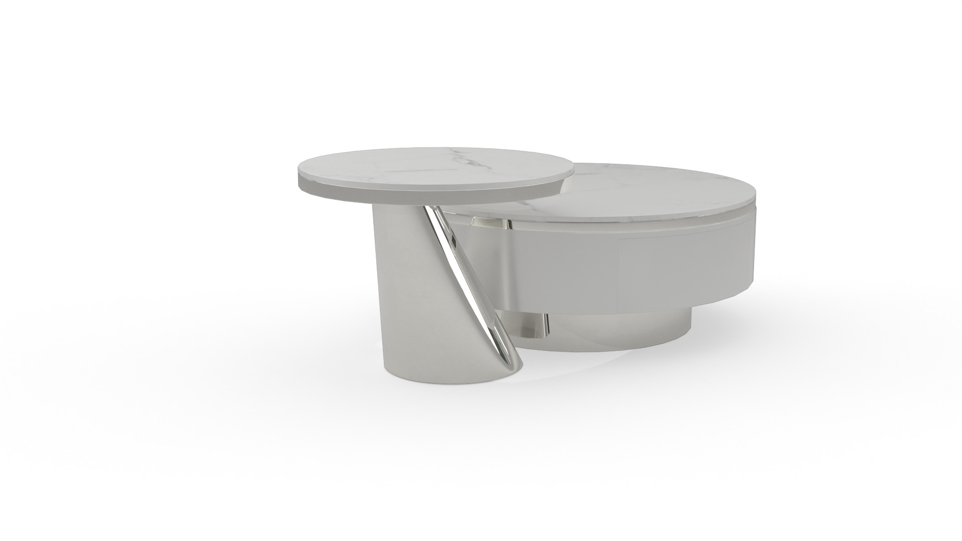 Modern Marble Coffee Table Low-poly 3D model_8