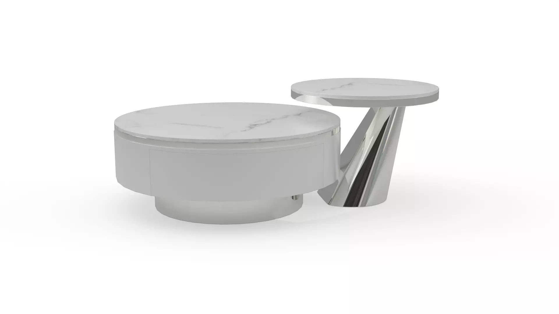 Modern Marble Coffee Table Low-poly 3D model_0