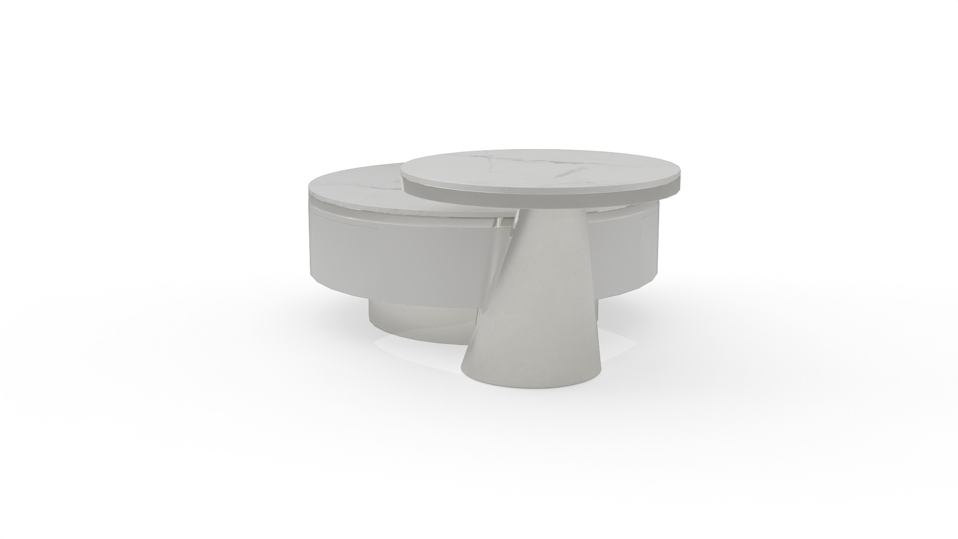 Modern Marble Coffee Table Low-poly 3D model_9