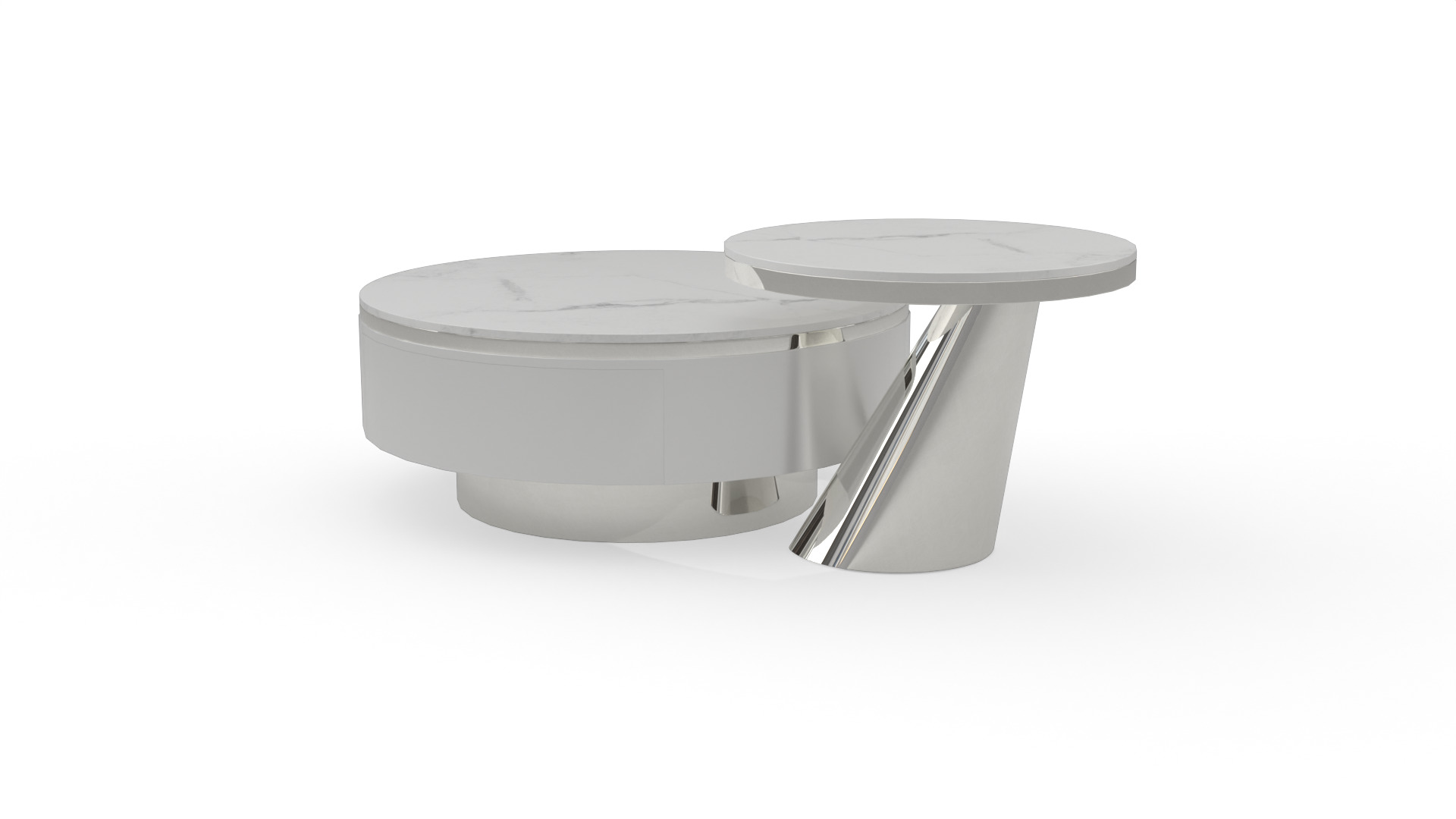 Modern Marble Coffee Table Low-poly 3D model_10