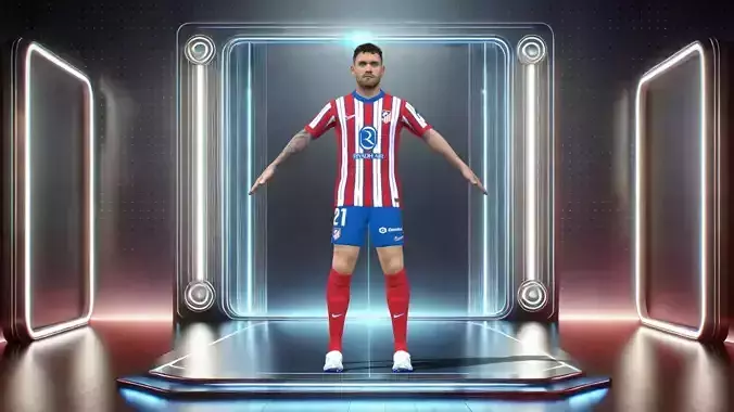 3D Rigged Javi Galan Atletico Madrid 2025 Low-poly 3D model