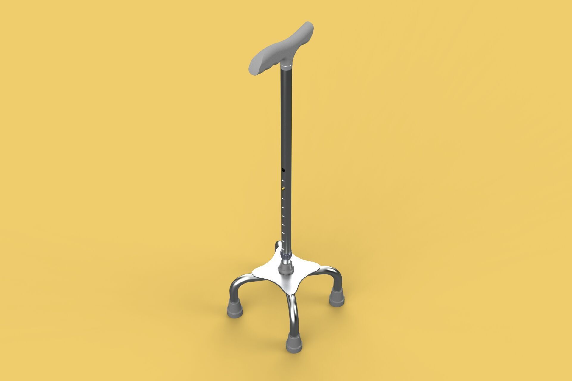 QUADRIPOD WALKING AID ELDERLY STICK CANE POLE QUAD FOOT 4 LEG 3D model_9