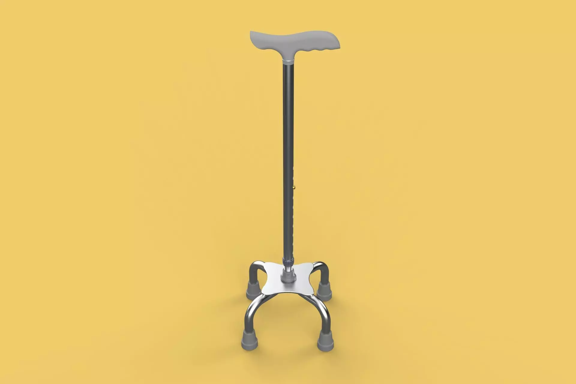 QUADRIPOD WALKING AID ELDERLY STICK CANE POLE QUAD FOOT 4 LEG 3D model_0