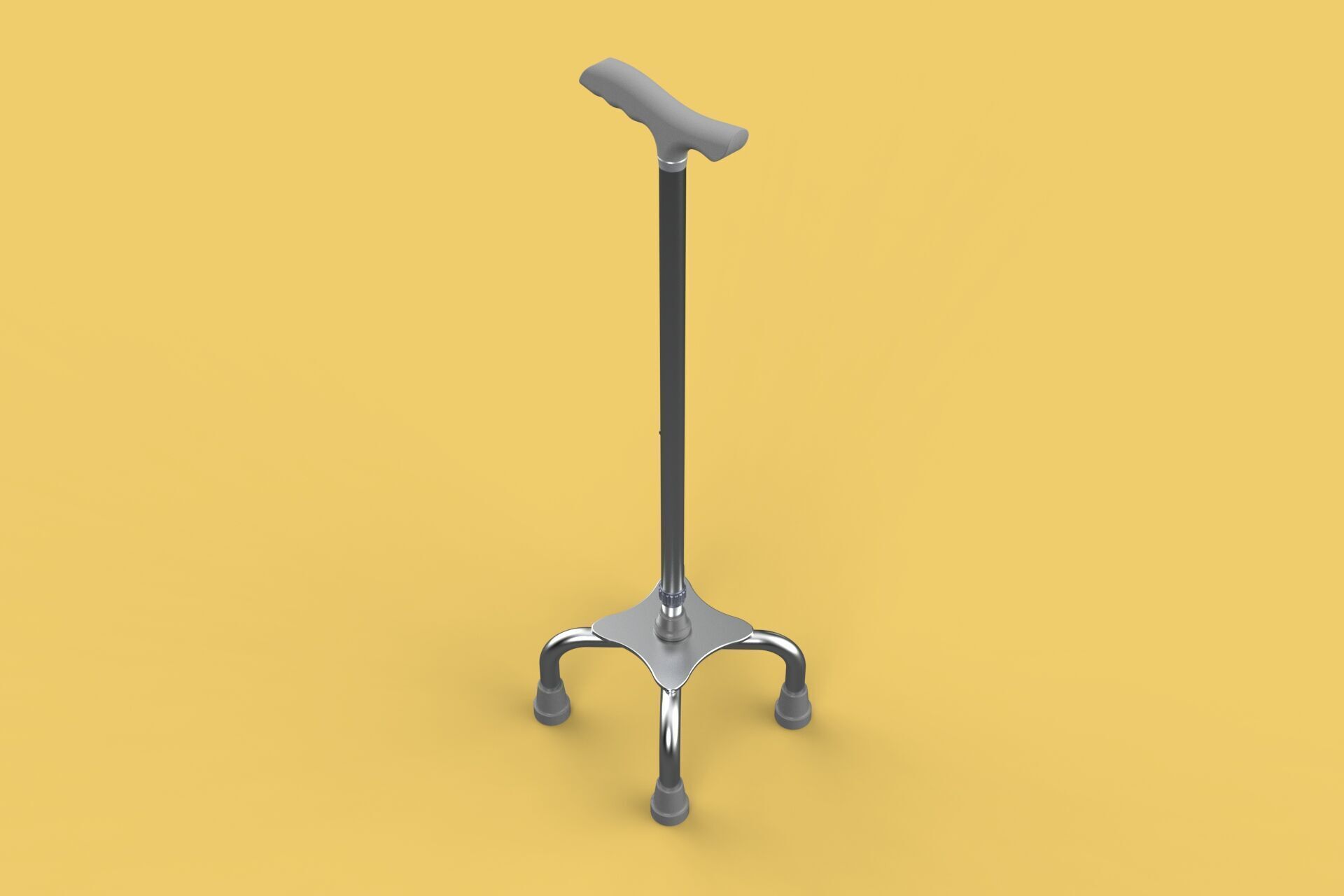 QUADRIPOD WALKING AID ELDERLY STICK CANE POLE QUAD FOOT 4 LEG 3D model_10