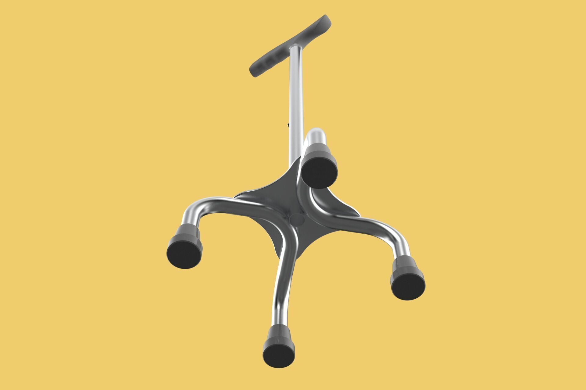 QUADRIPOD WALKING AID ELDERLY STICK CANE POLE QUAD FOOT 4 LEG 3D model_19