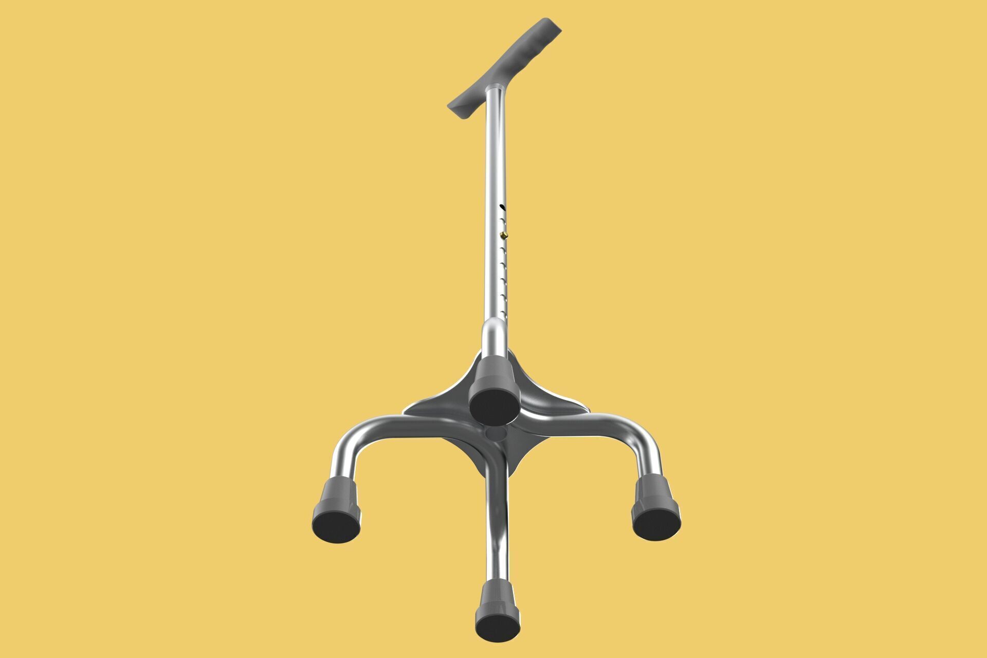 QUADRIPOD WALKING AID ELDERLY STICK CANE POLE QUAD FOOT 4 LEG 3D model_17