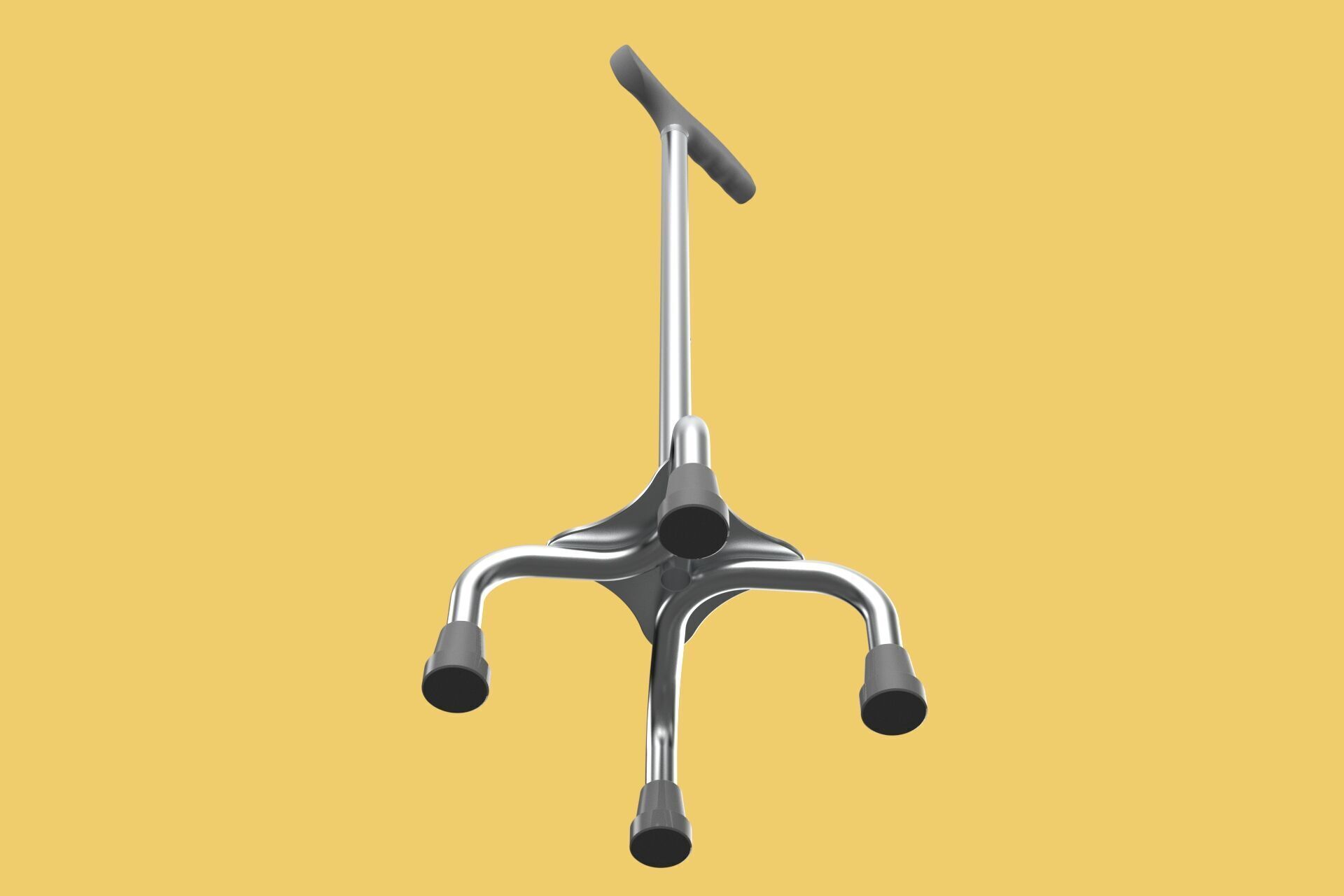 QUADRIPOD WALKING AID ELDERLY STICK CANE POLE QUAD FOOT 4 LEG 3D model_16