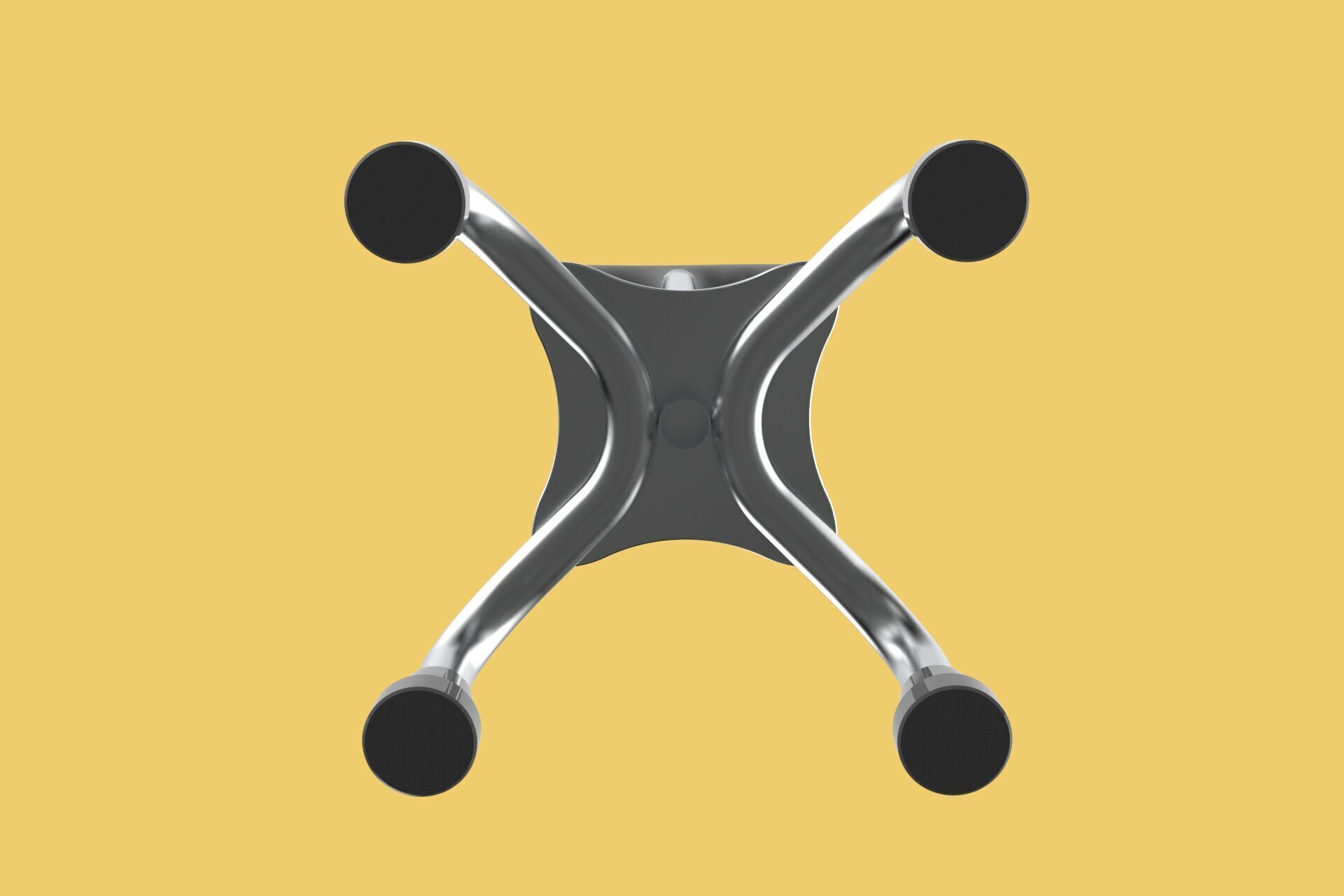 QUADRIPOD WALKING AID ELDERLY STICK CANE POLE QUAD FOOT 4 LEG 3D model_6