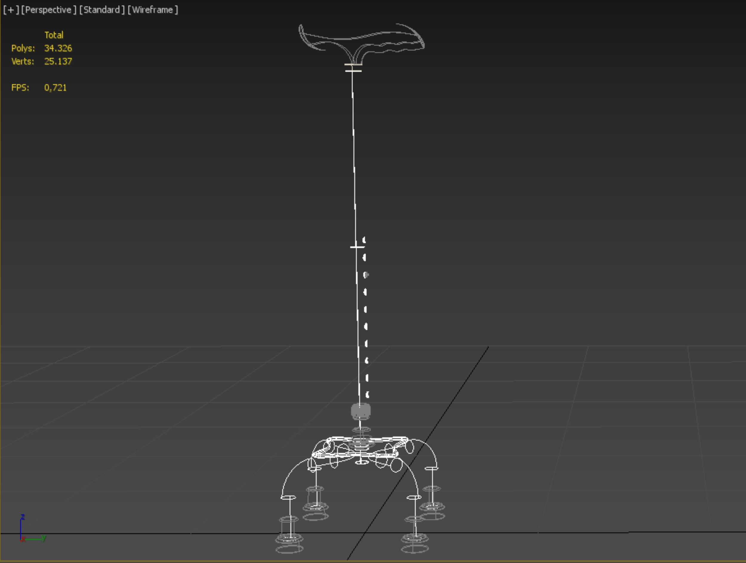 QUADRIPOD WALKING AID ELDERLY STICK CANE POLE QUAD FOOT 4 LEG 3D model_34