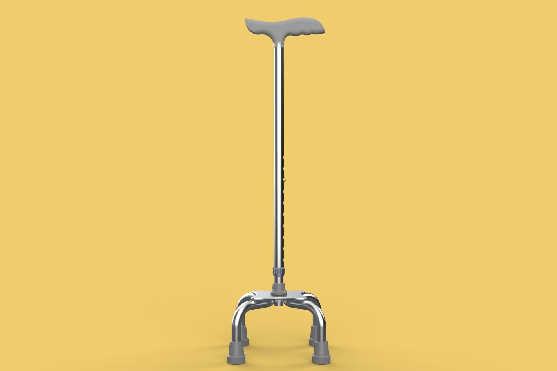 QUADRIPOD WALKING AID ELDERLY STICK CANE POLE QUAD FOOT 4 LEG 3D model_11