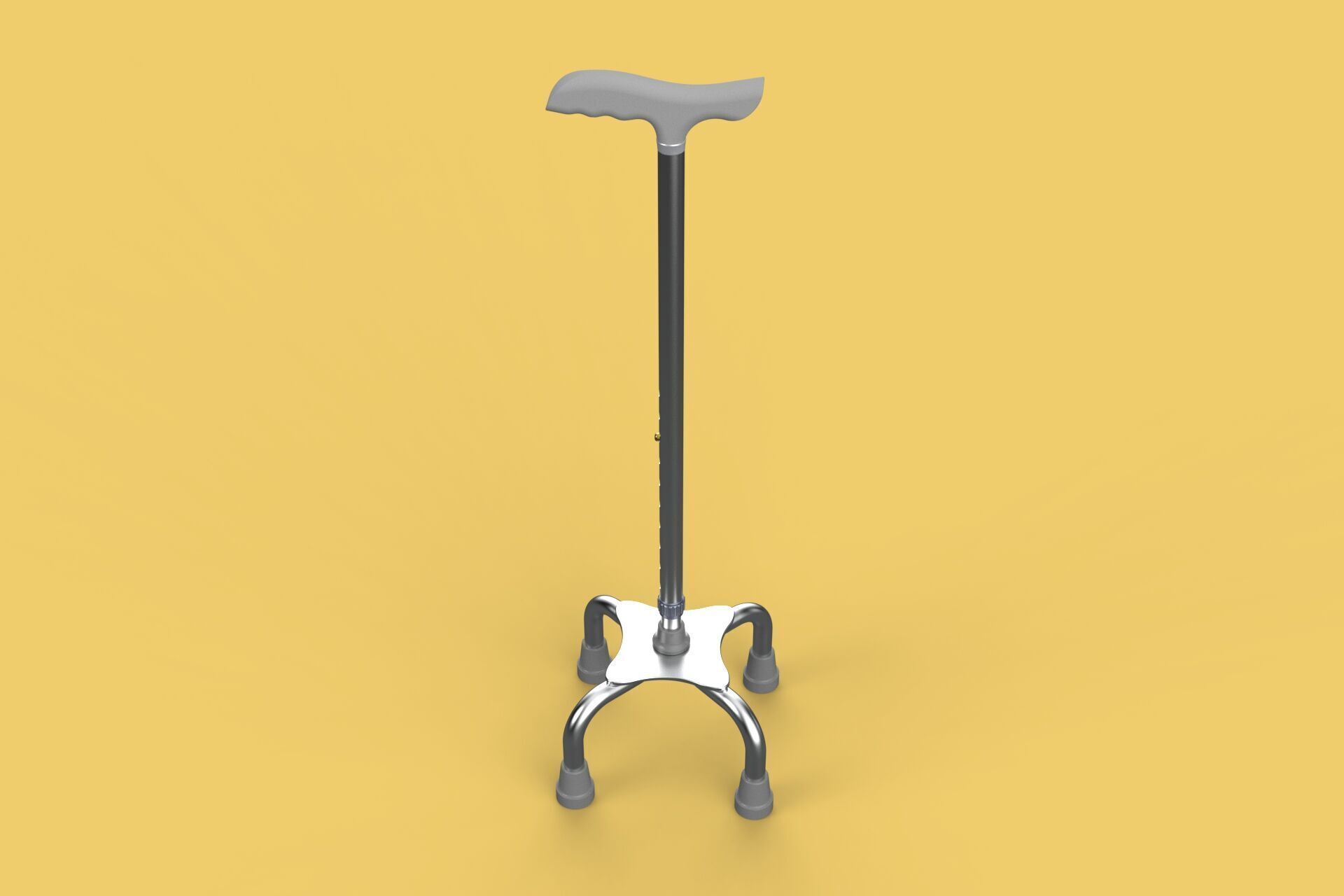 QUADRIPOD WALKING AID ELDERLY STICK CANE POLE QUAD FOOT 4 LEG 3D model_31