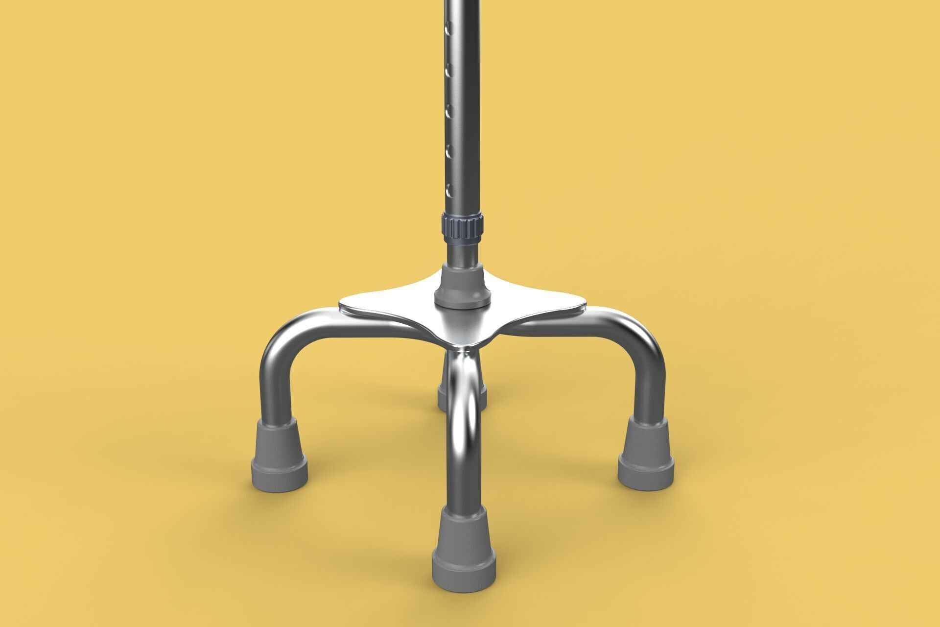 QUADRIPOD WALKING AID ELDERLY STICK CANE POLE QUAD FOOT 4 LEG 3D model_24