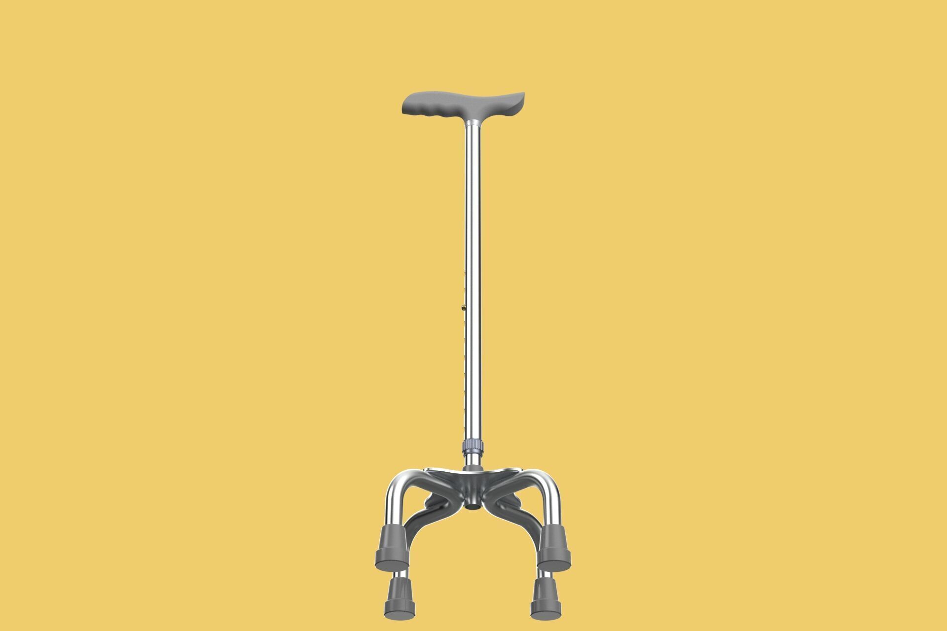 QUADRIPOD WALKING AID ELDERLY STICK CANE POLE QUAD FOOT 4 LEG 3D model_30