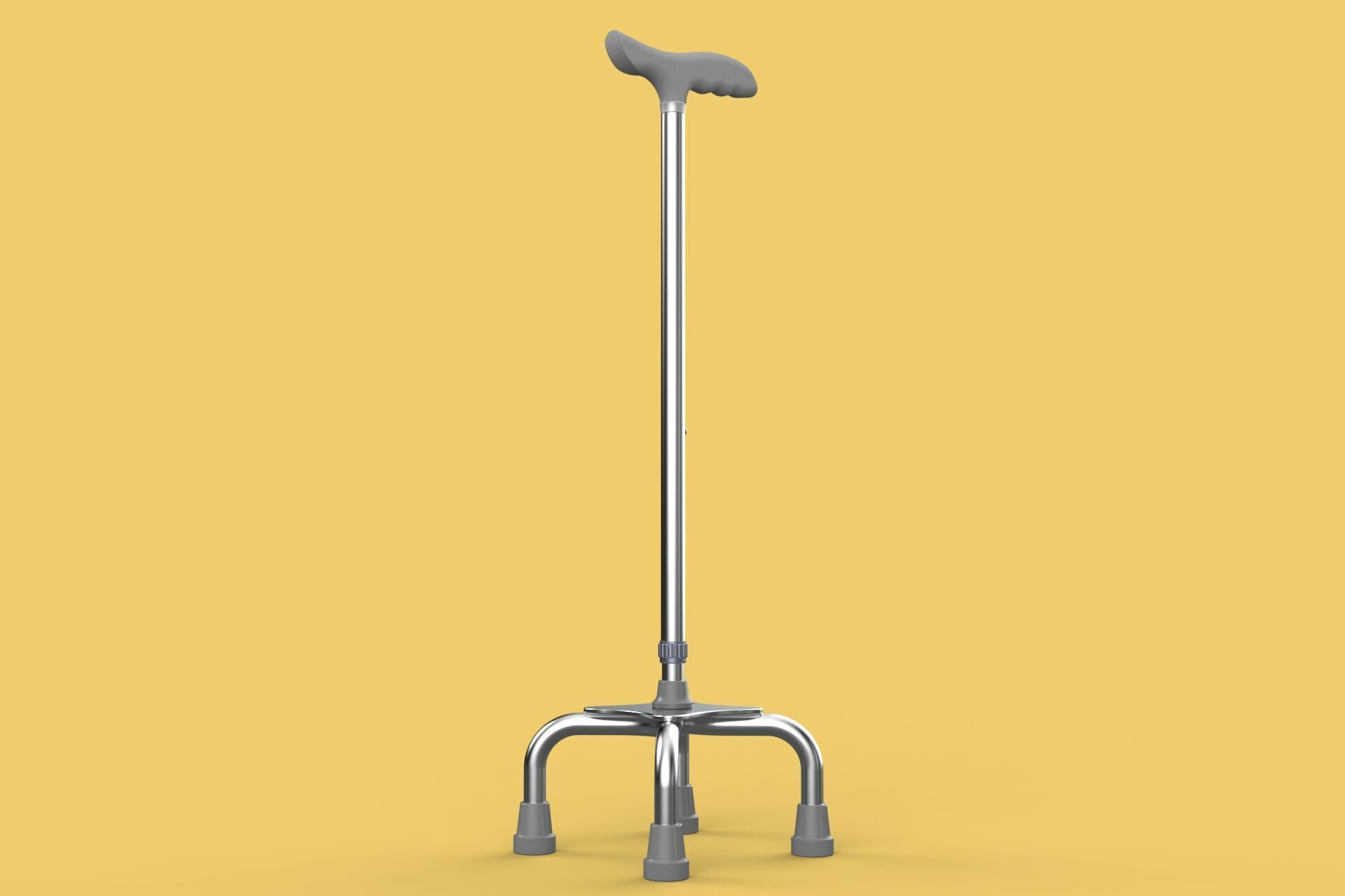 QUADRIPOD WALKING AID ELDERLY STICK CANE POLE QUAD FOOT 4 LEG 3D model_12