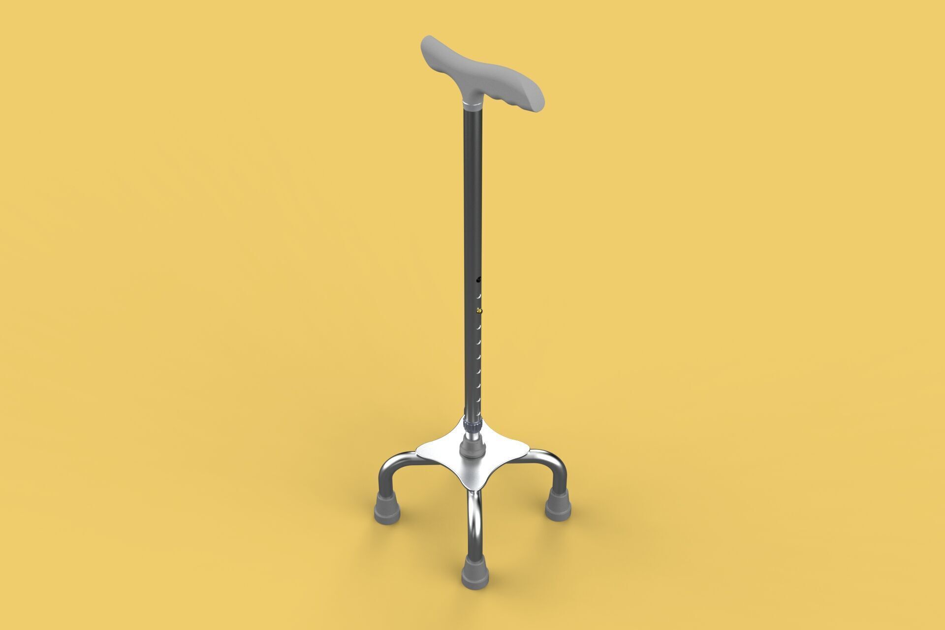 QUADRIPOD WALKING AID ELDERLY STICK CANE POLE QUAD FOOT 4 LEG 3D model_8