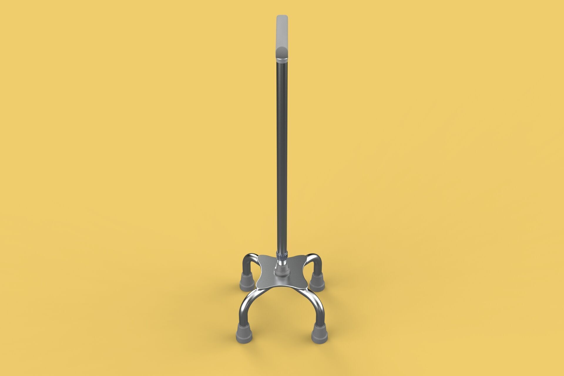 QUADRIPOD WALKING AID ELDERLY STICK CANE POLE QUAD FOOT 4 LEG 3D model_1