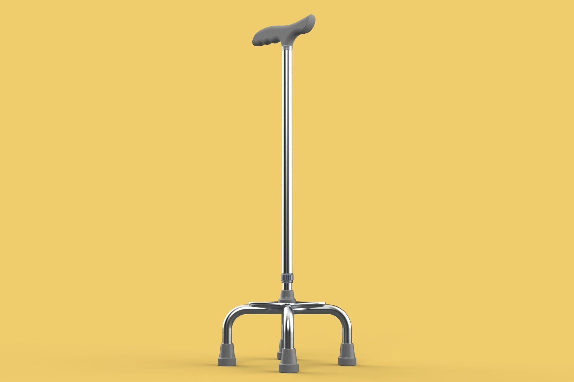 QUADRIPOD WALKING AID ELDERLY STICK CANE POLE QUAD FOOT 4 LEG 3D model_15