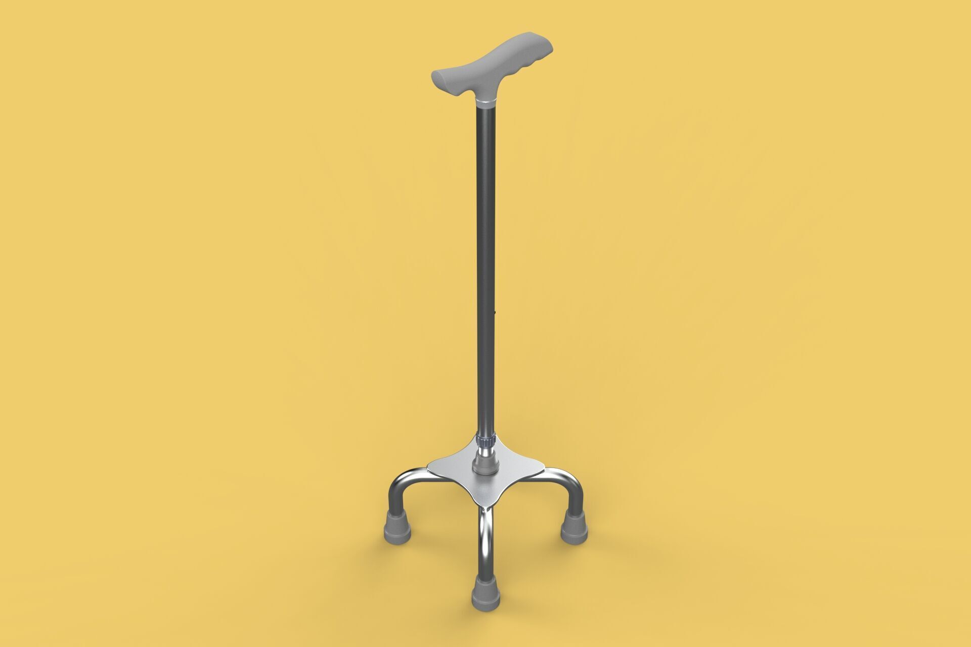 QUADRIPOD WALKING AID ELDERLY STICK CANE POLE QUAD FOOT 4 LEG 3D model_7