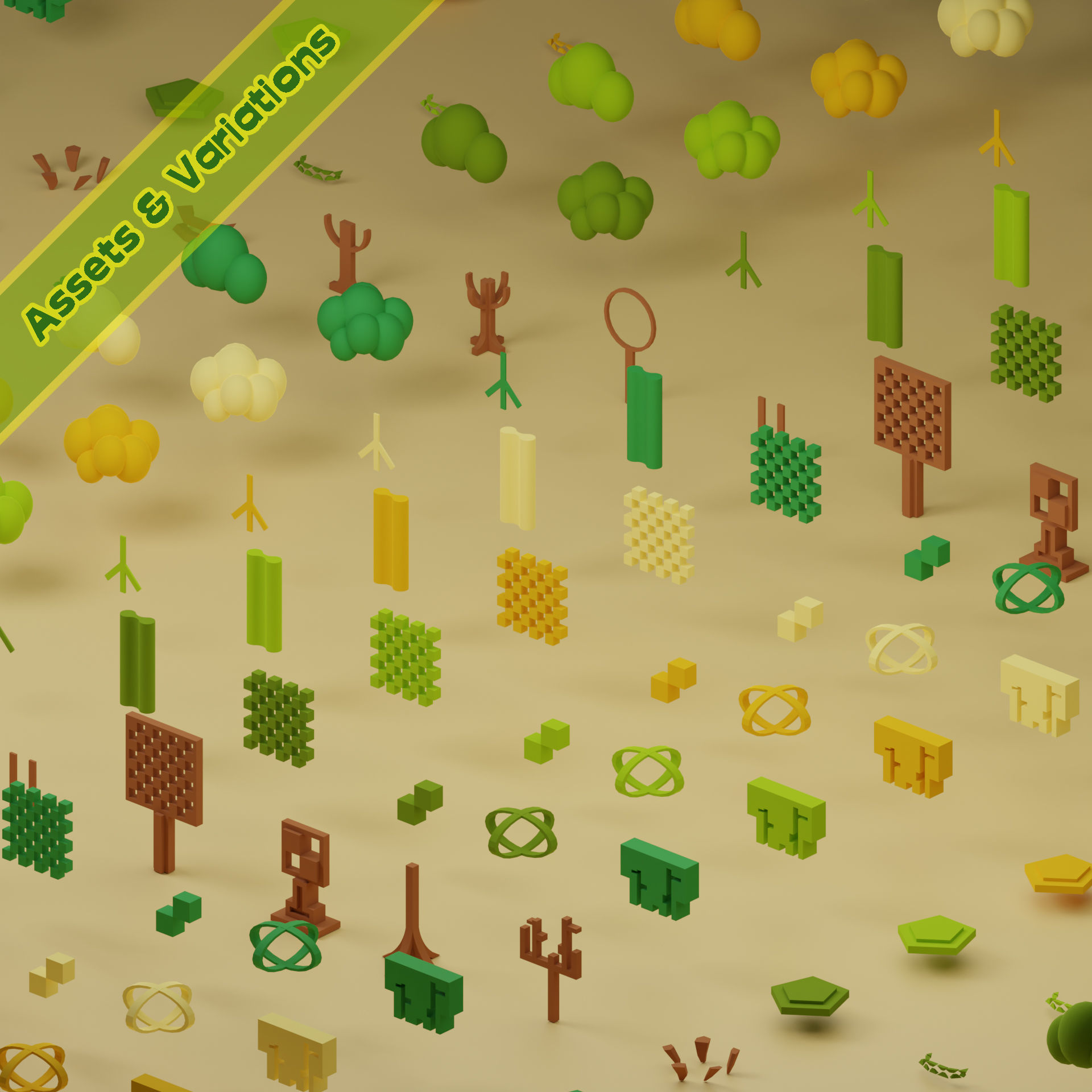 lowpoly trees  - 100 Unique  trees pack 9-12 3D Model Collection_22