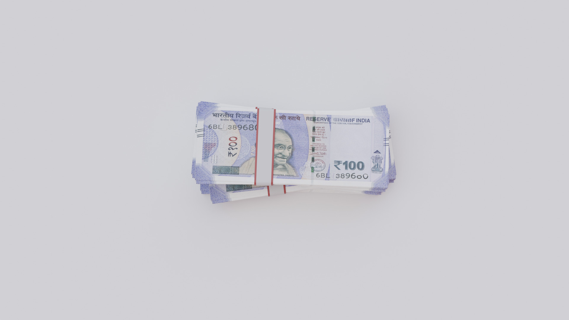 100 Indian Rupee INR Currency Low-poly 3D model_2
