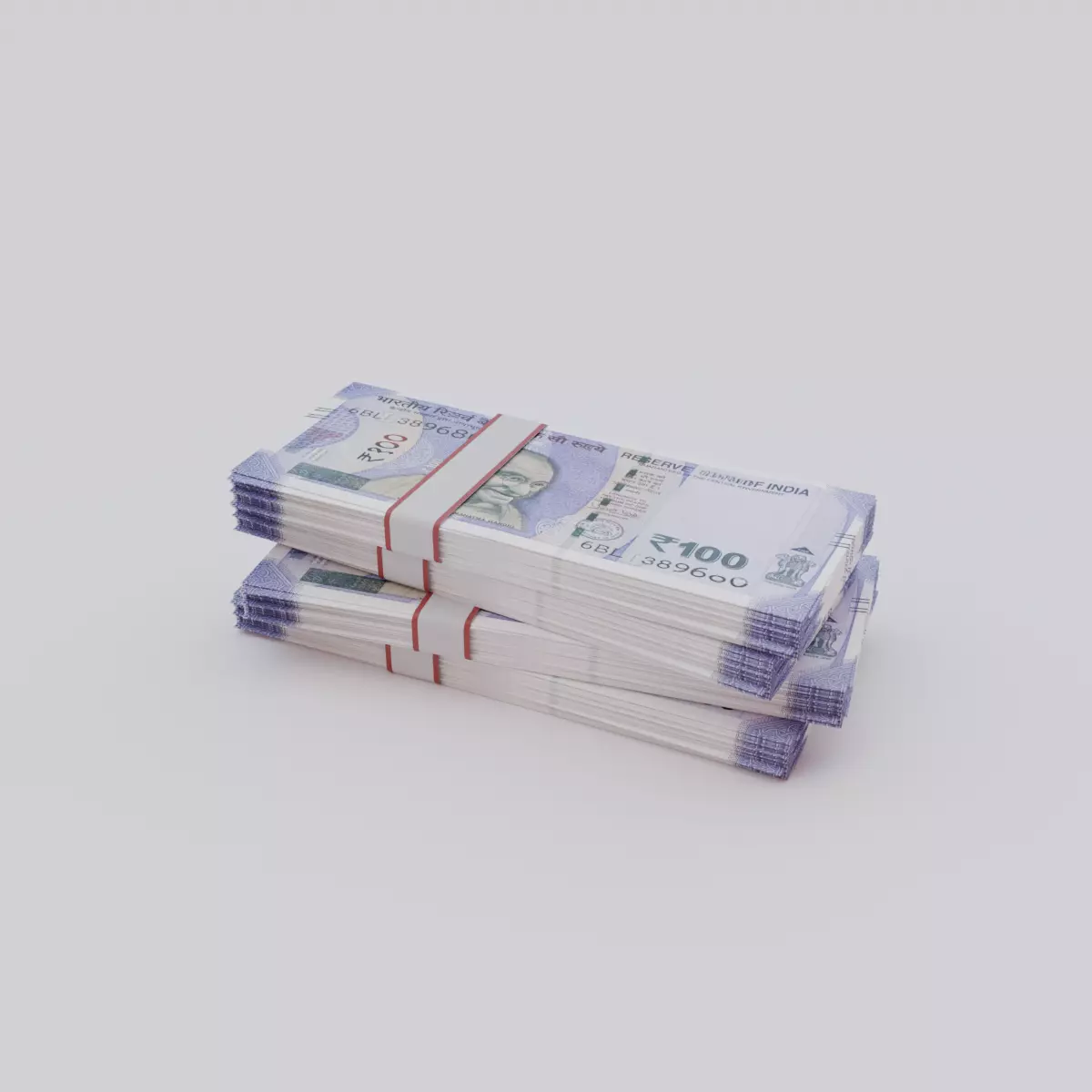 100 Indian Rupee INR Currency Low-poly 3D model_0