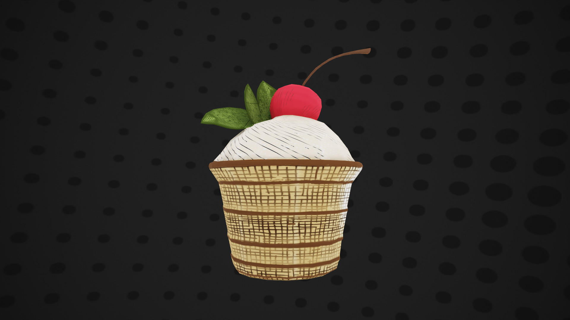 Stylized Cherry Ice Cream 3D model_6