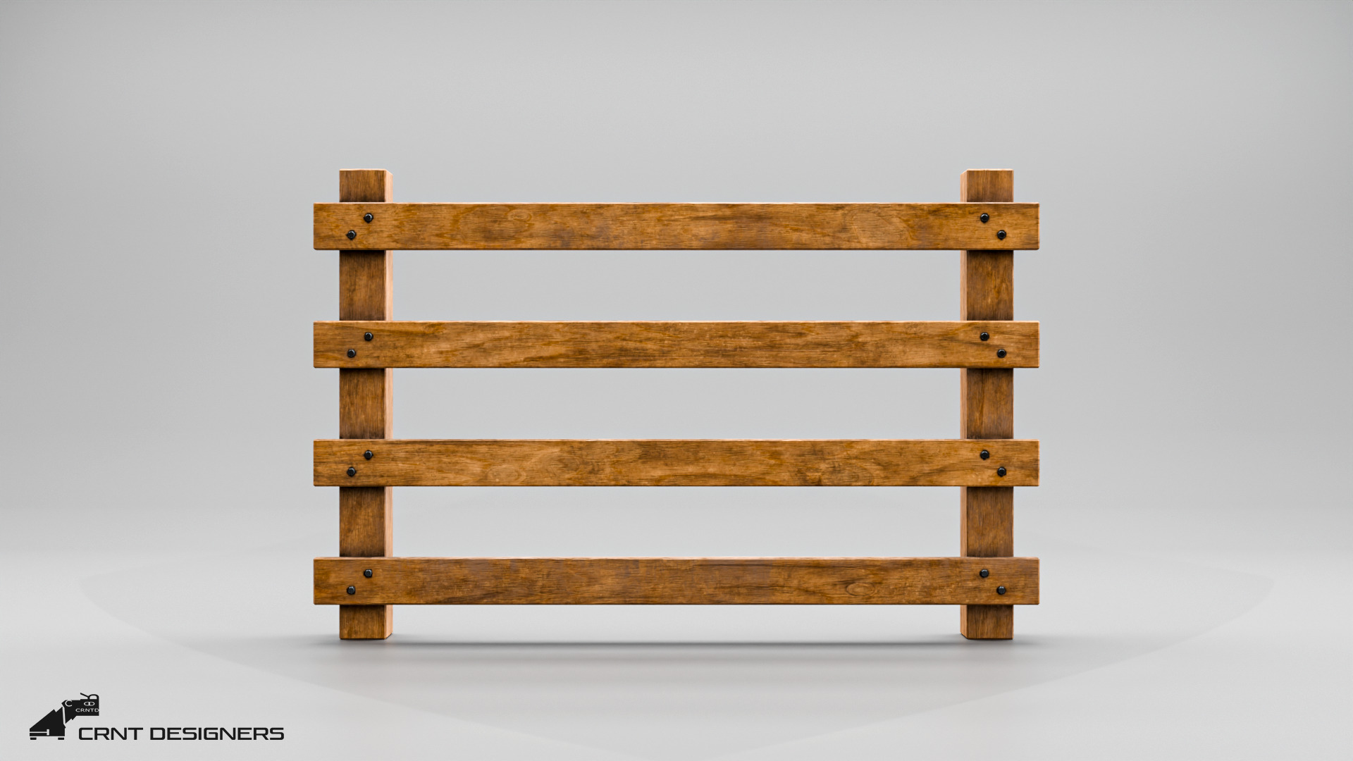 Wooden Fence Low Poly 3D Model Low-poly 3D model_1