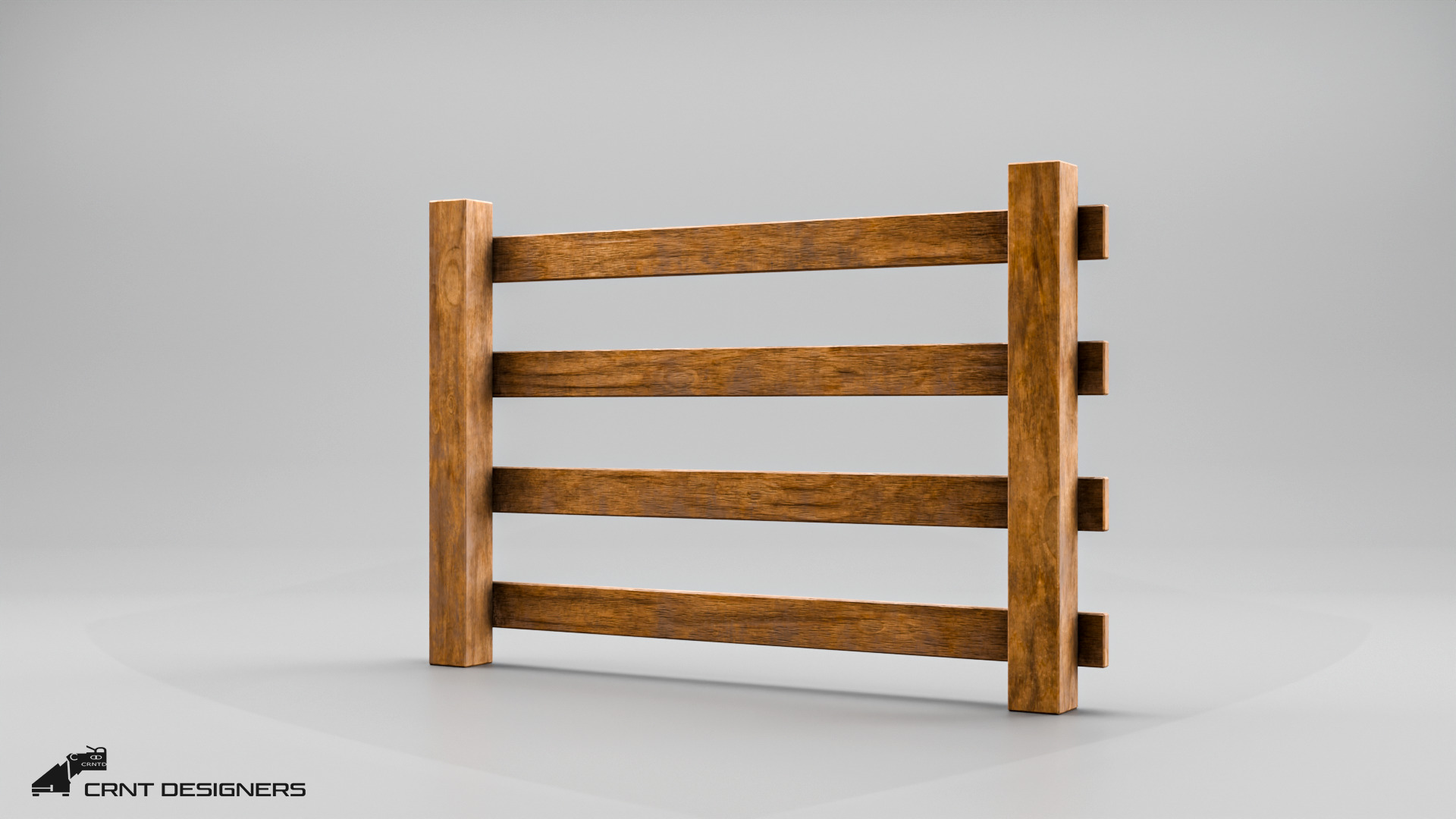 Wooden Fence Low Poly 3D Model Low-poly 3D model_5