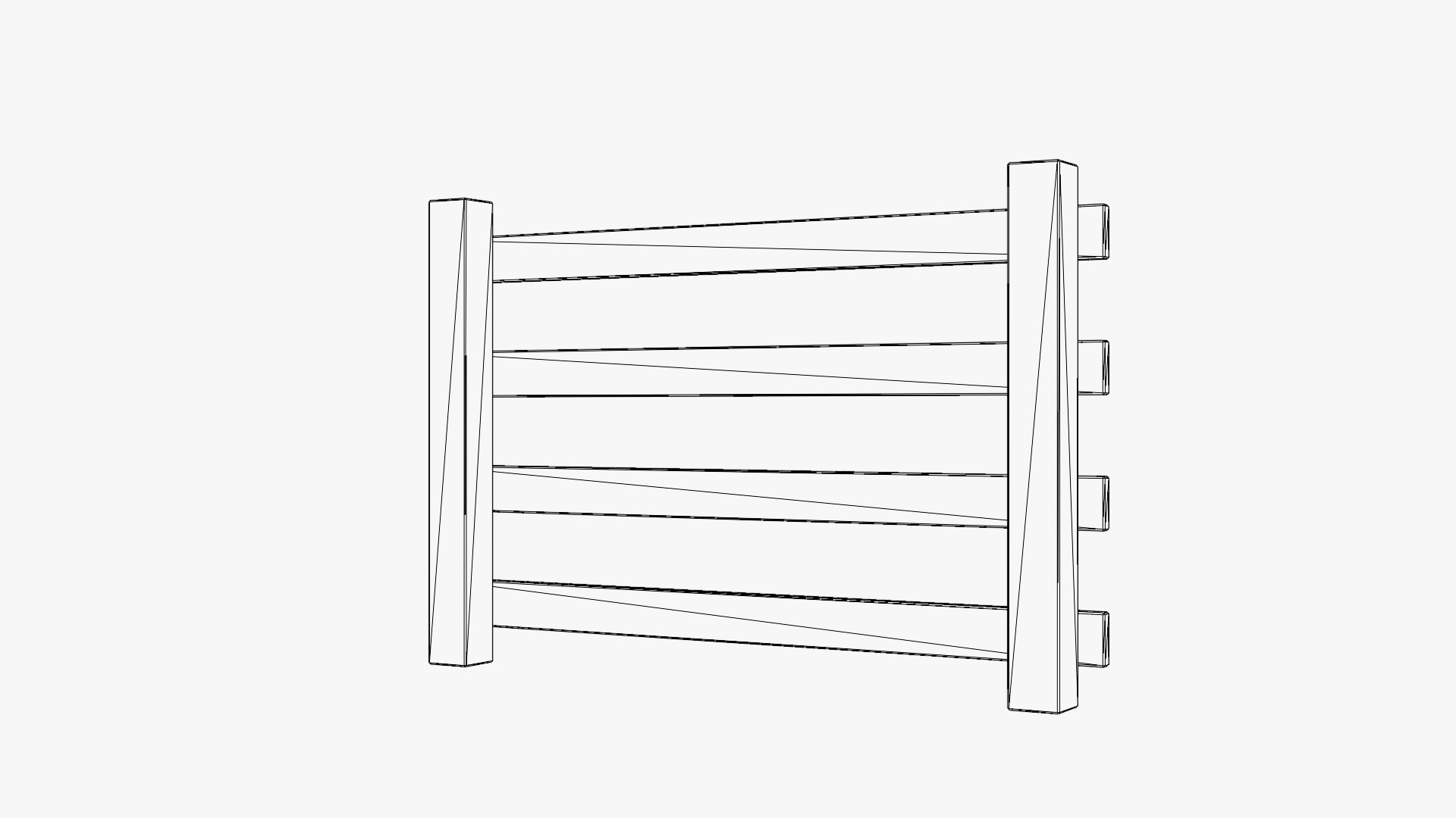 Wooden Fence Low Poly 3D Model Low-poly 3D model_6