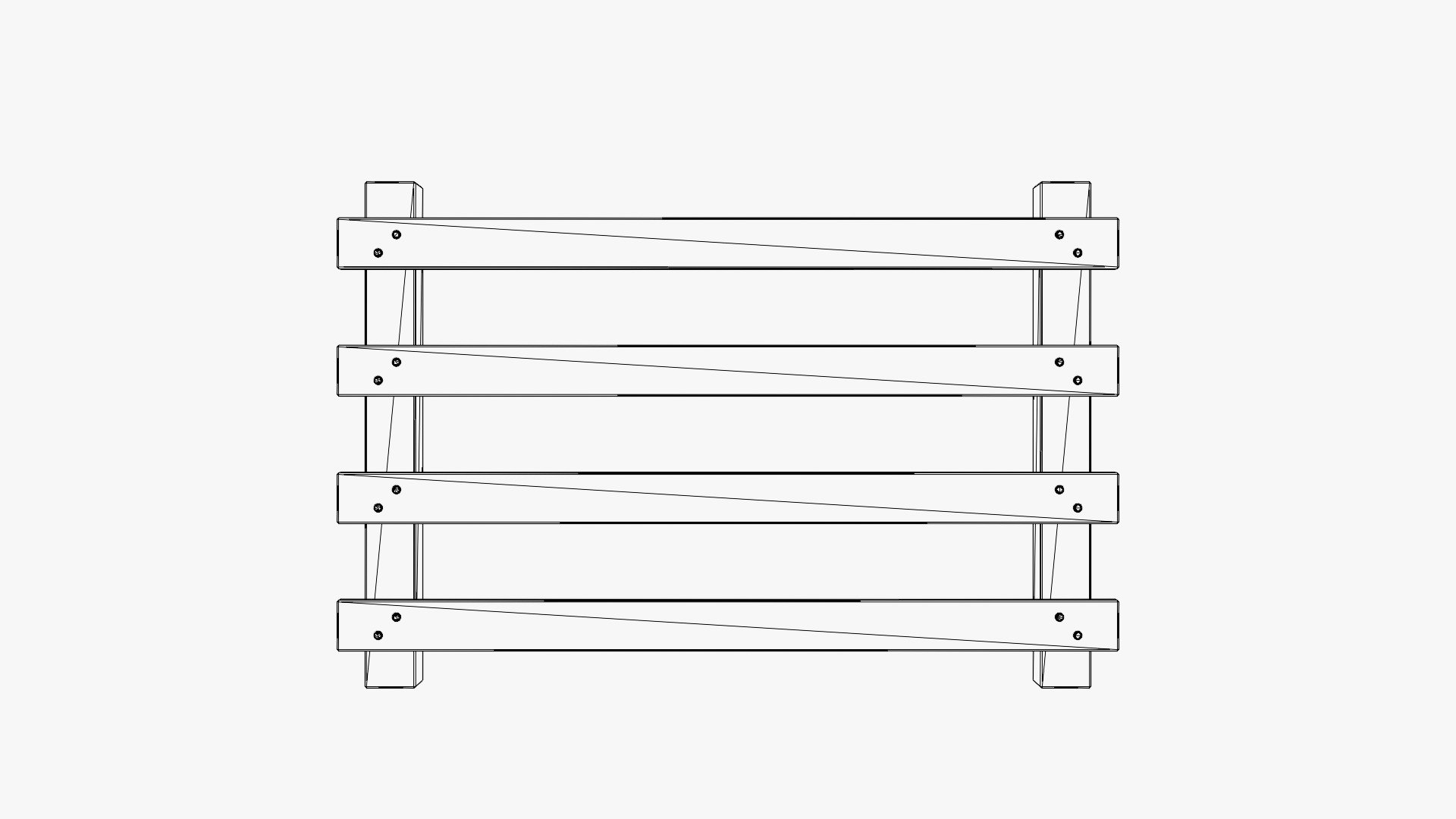 Wooden Fence Low Poly 3D Model Low-poly 3D model_2