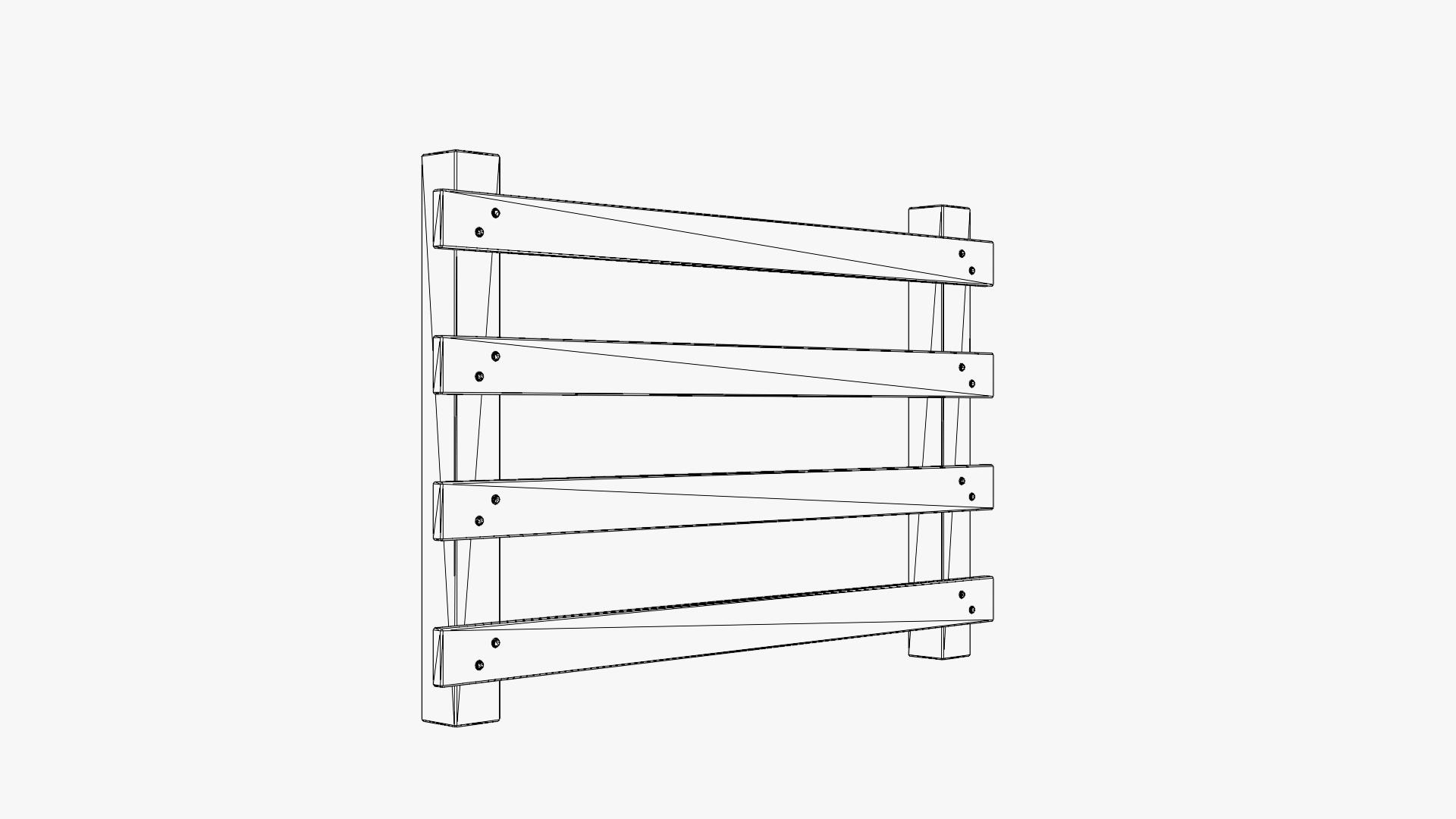 Wooden Fence Low Poly 3D Model Low-poly 3D model_4